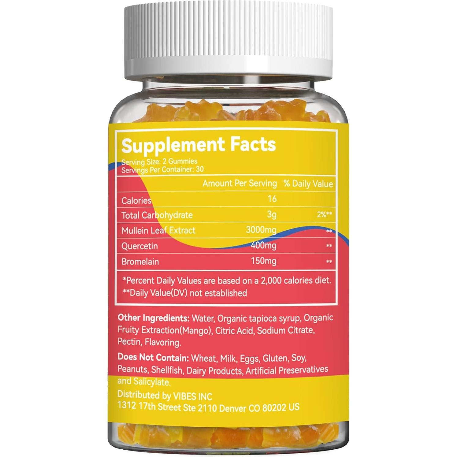 Gomitas de Mullein 3000mg SmildeHeal Veganas 60 Unidades