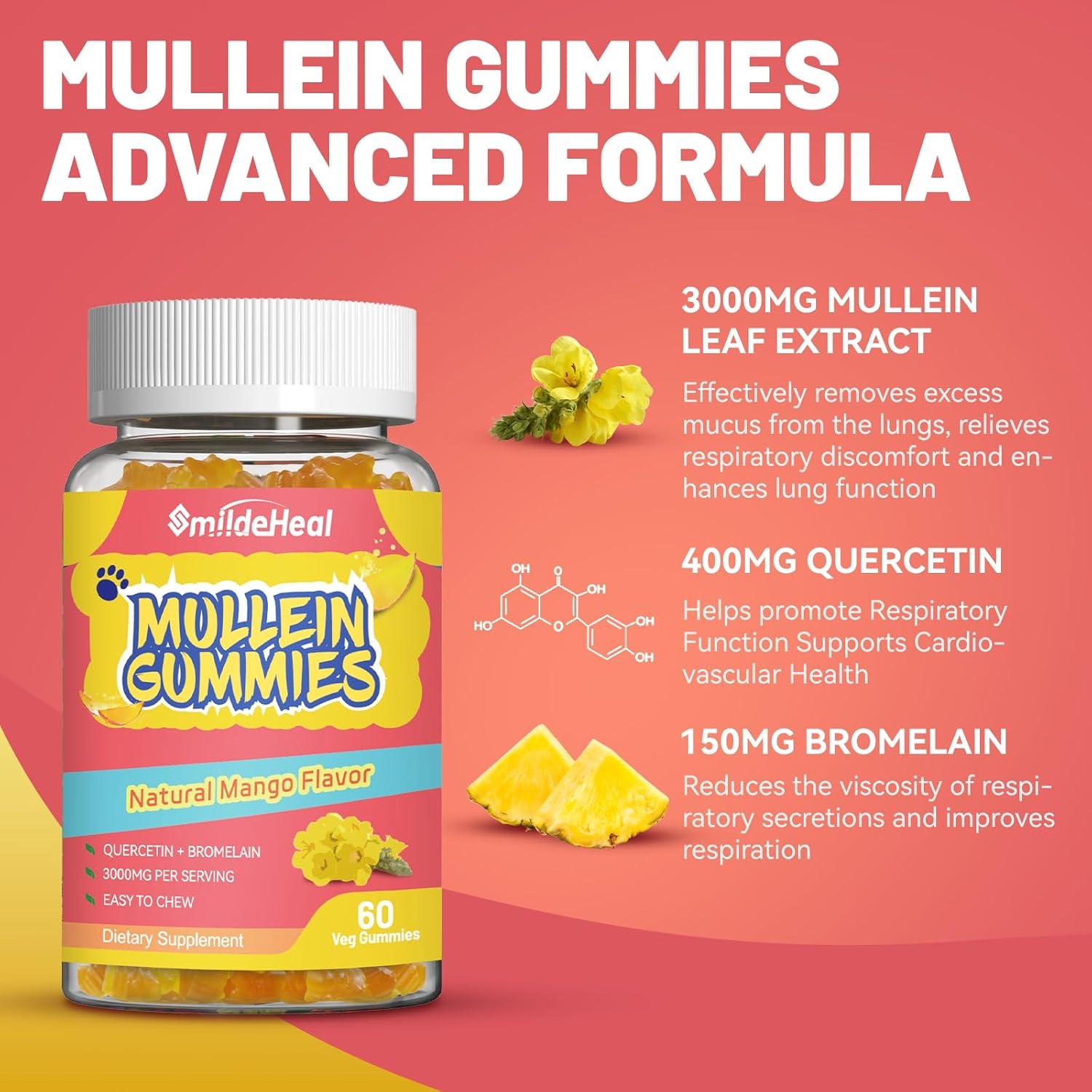 Gomitas de Mullein 3000mg SmildeHeal Veganas 60 Unidades