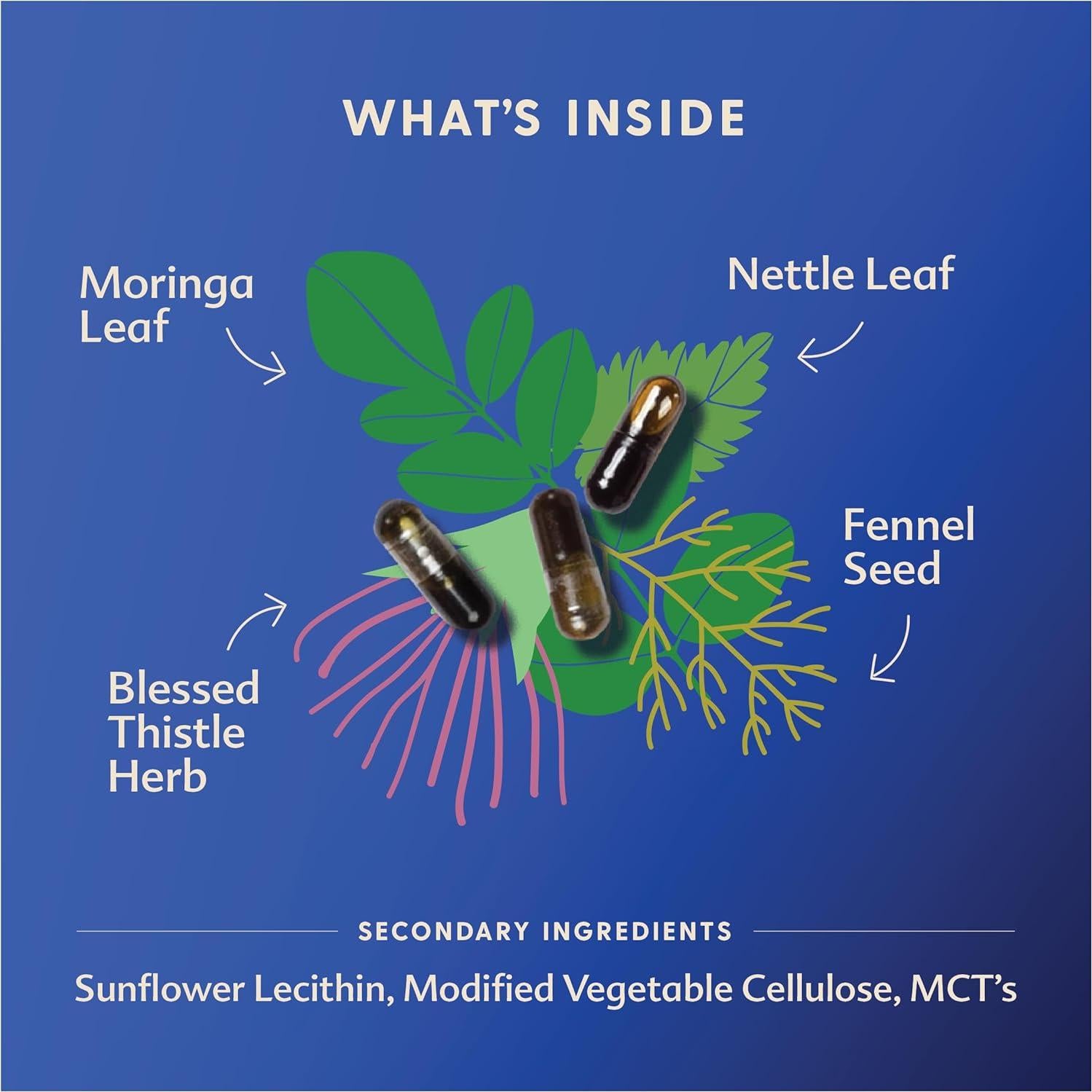 Suplemento de Lactancia Motherlove Más Leche Moringa 135 Cápsulas