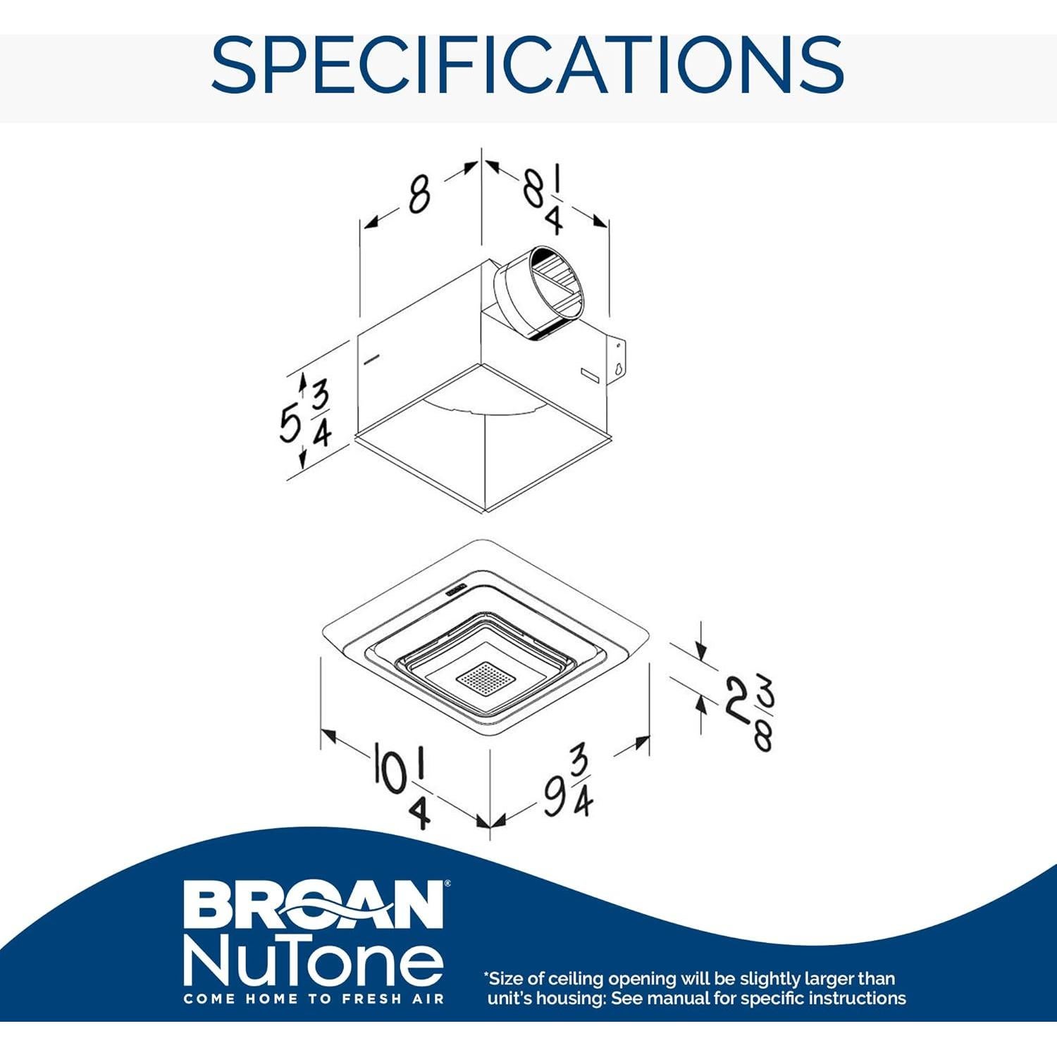 Ventilador de Baño Broan-NuTone SPK80L con Altavoz Bluetooth 80 CFM