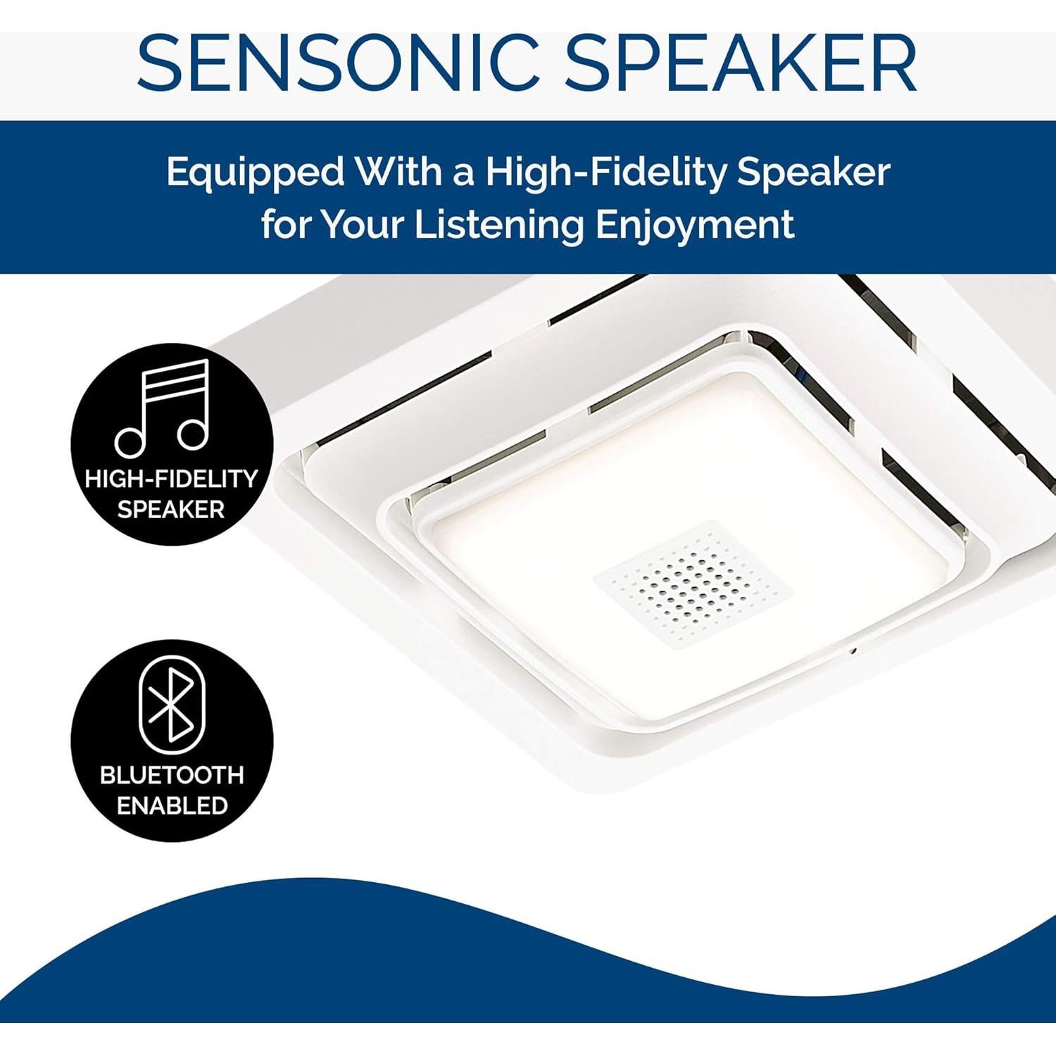 Ventilador de Baño Broan-NuTone SPK80L con Altavoz Bluetooth 80 CFM