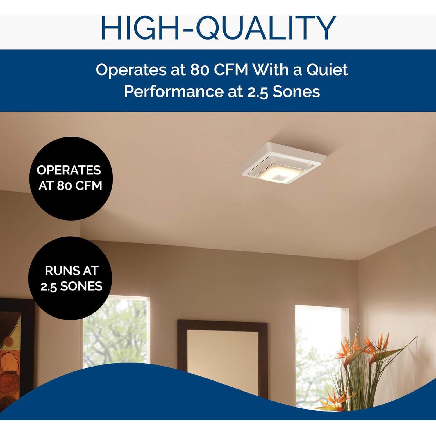 Ventilador de Baño Broan-NuTone SPK80L con Altavoz Bluetooth 80 CFM