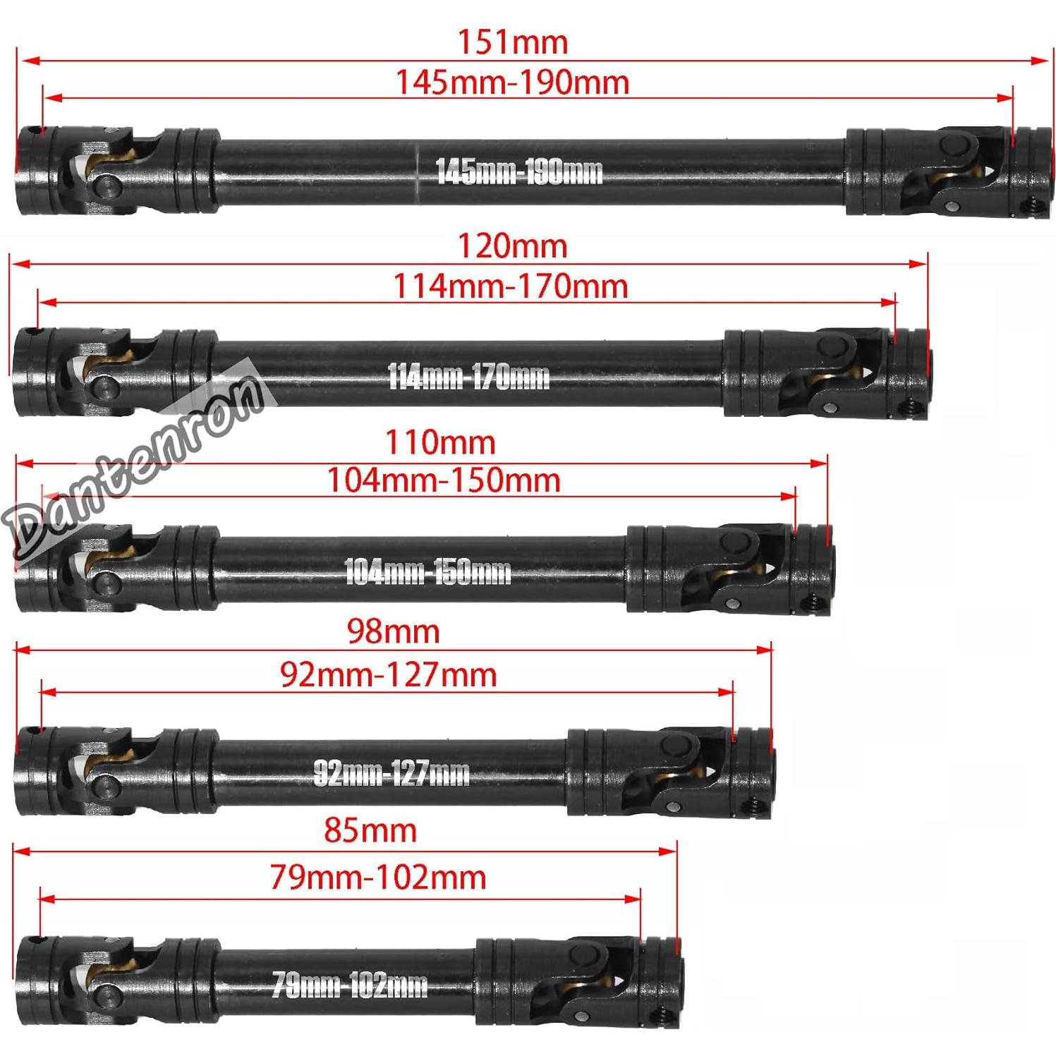 Eje de Transmisión CVD Dantenron 1/10 para Crawler RC 104-150mm