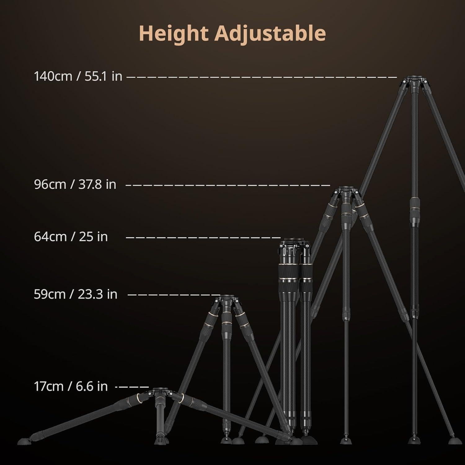 Trípode de Fibra de Carbono PequeñoRig FT-S303 55" (139.7cm) 2.1kg