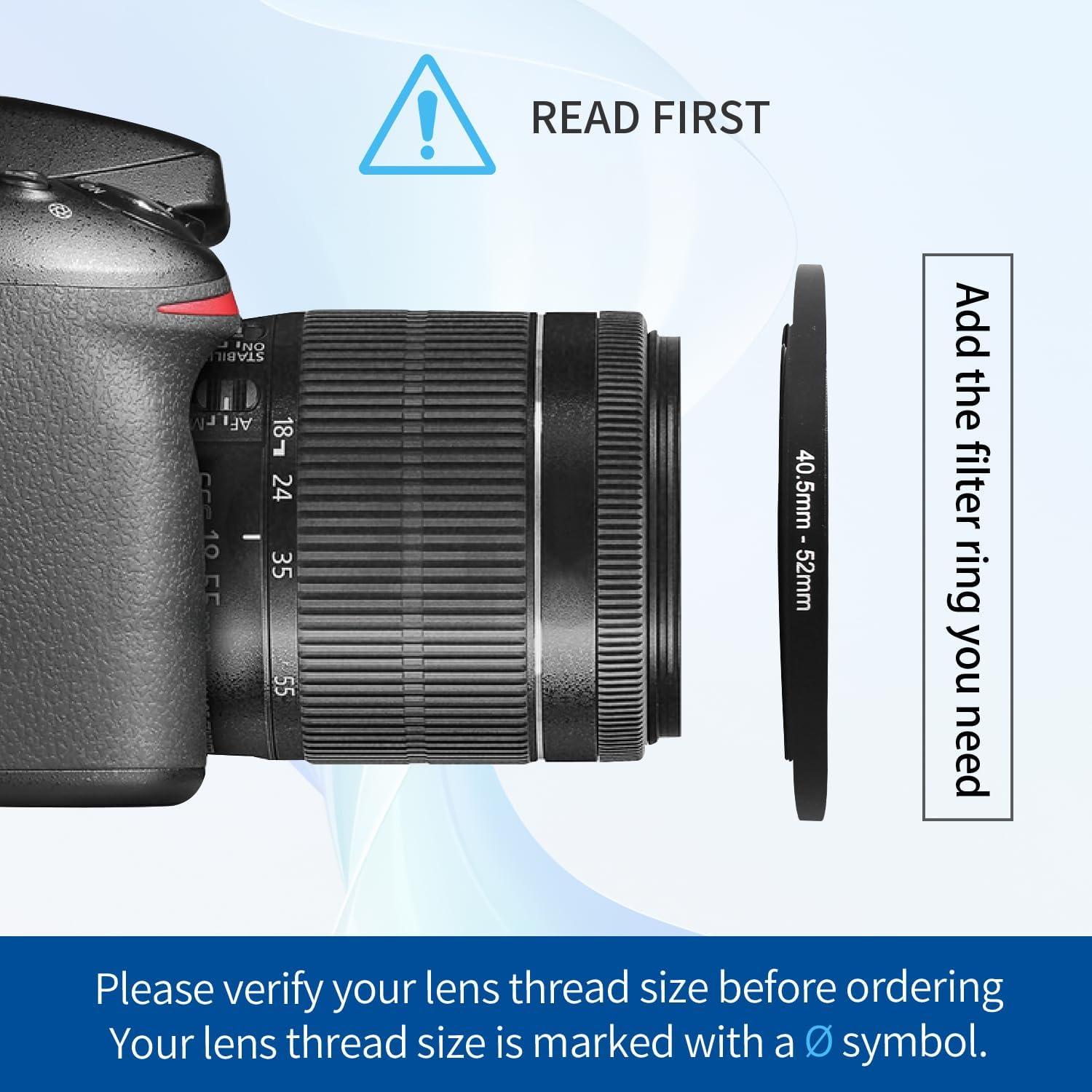 Adaptador de anillo de paso 40.5-52mm NFOD-JTH para lentes DSLR