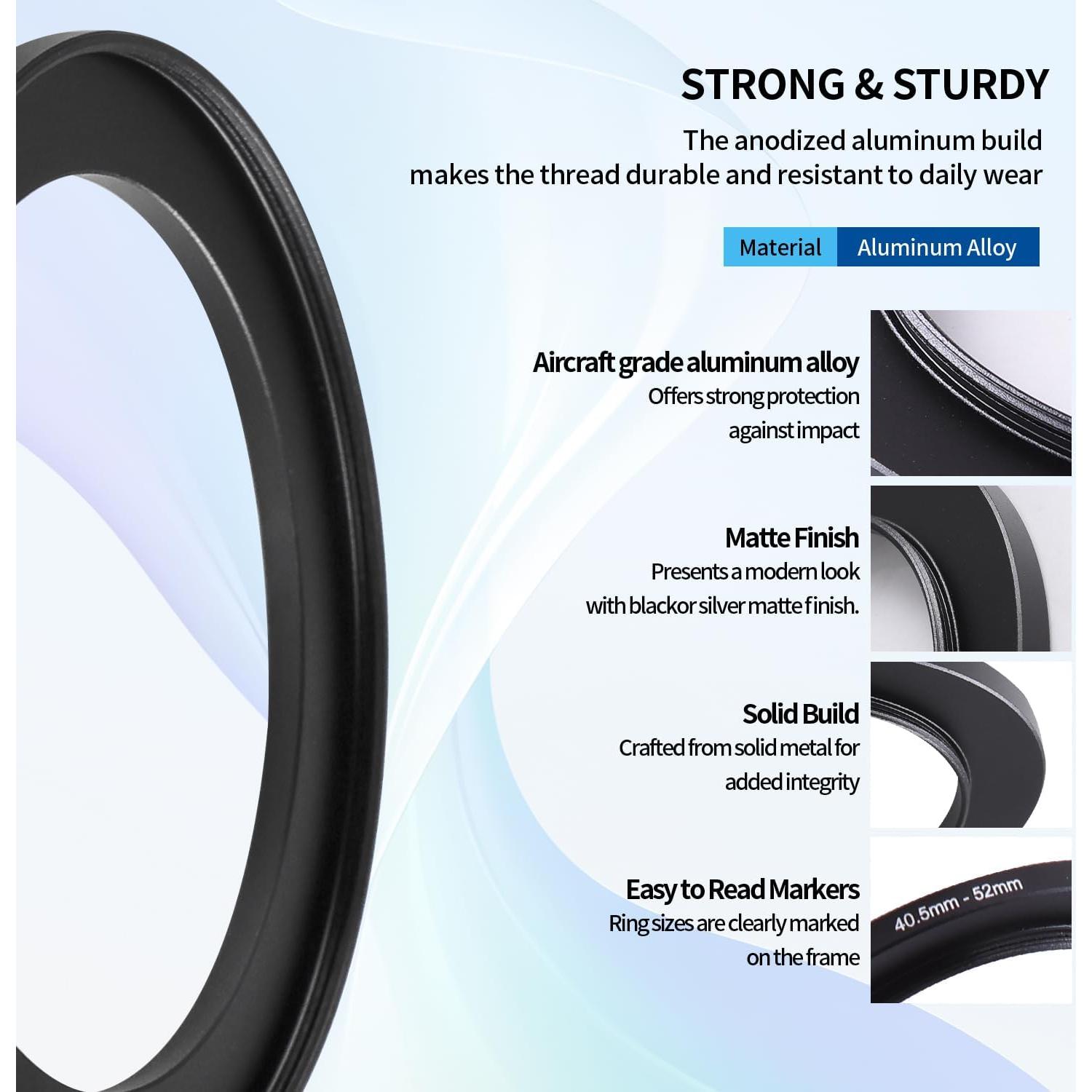 Adaptador de anillo de paso 40.5-52mm NFOD-JTH para lentes DSLR