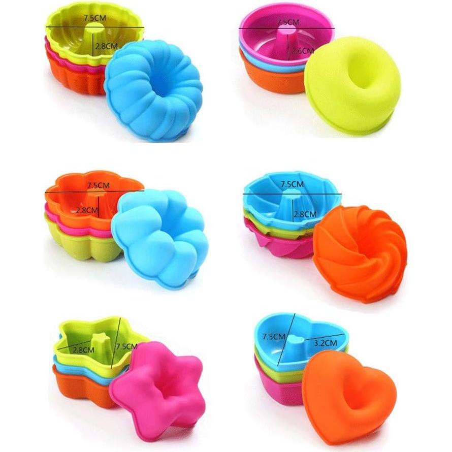 24 Moldes de Silicona Ulalaza para Muffins y Cupcakes