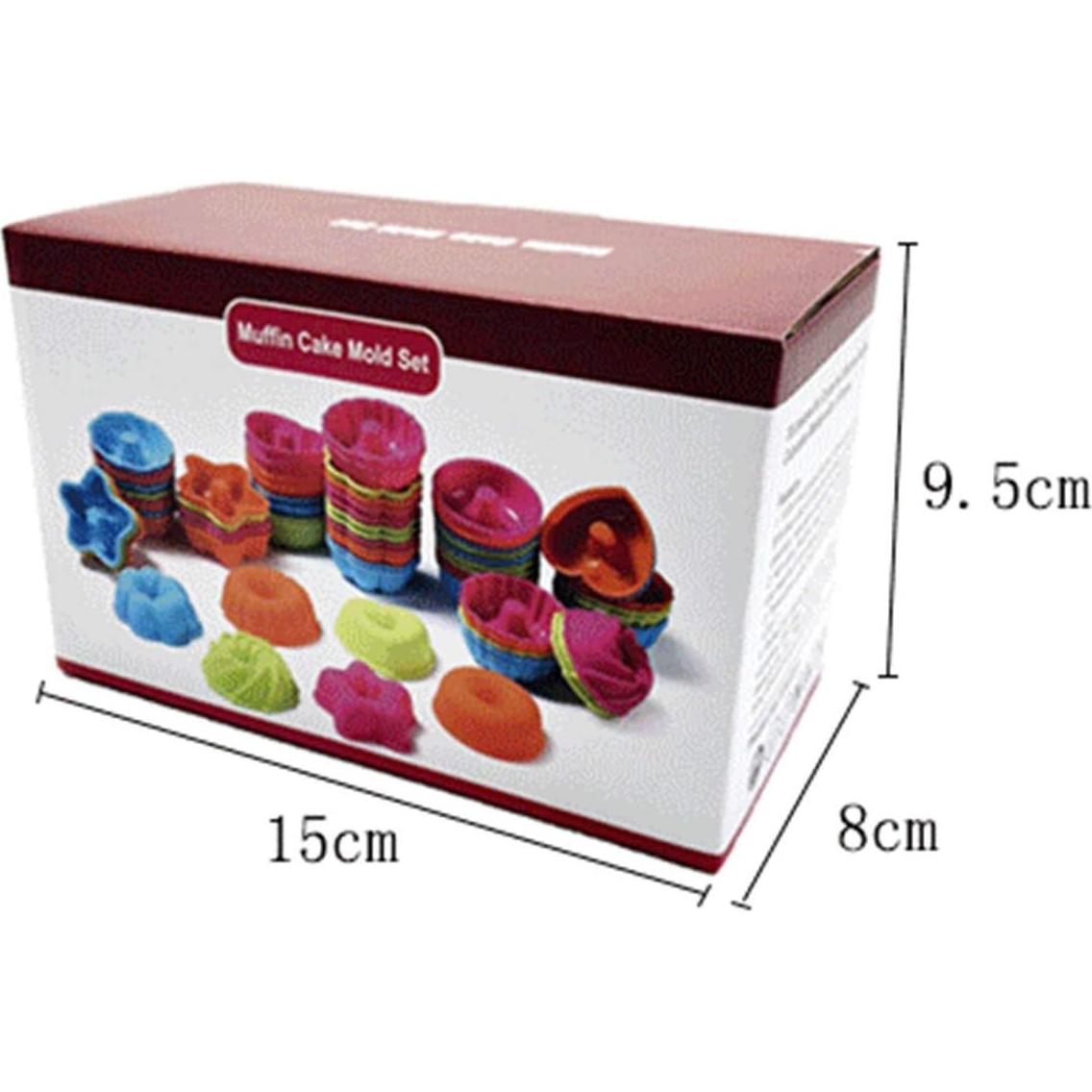 24 Moldes de Silicona Ulalaza para Muffins y Cupcakes