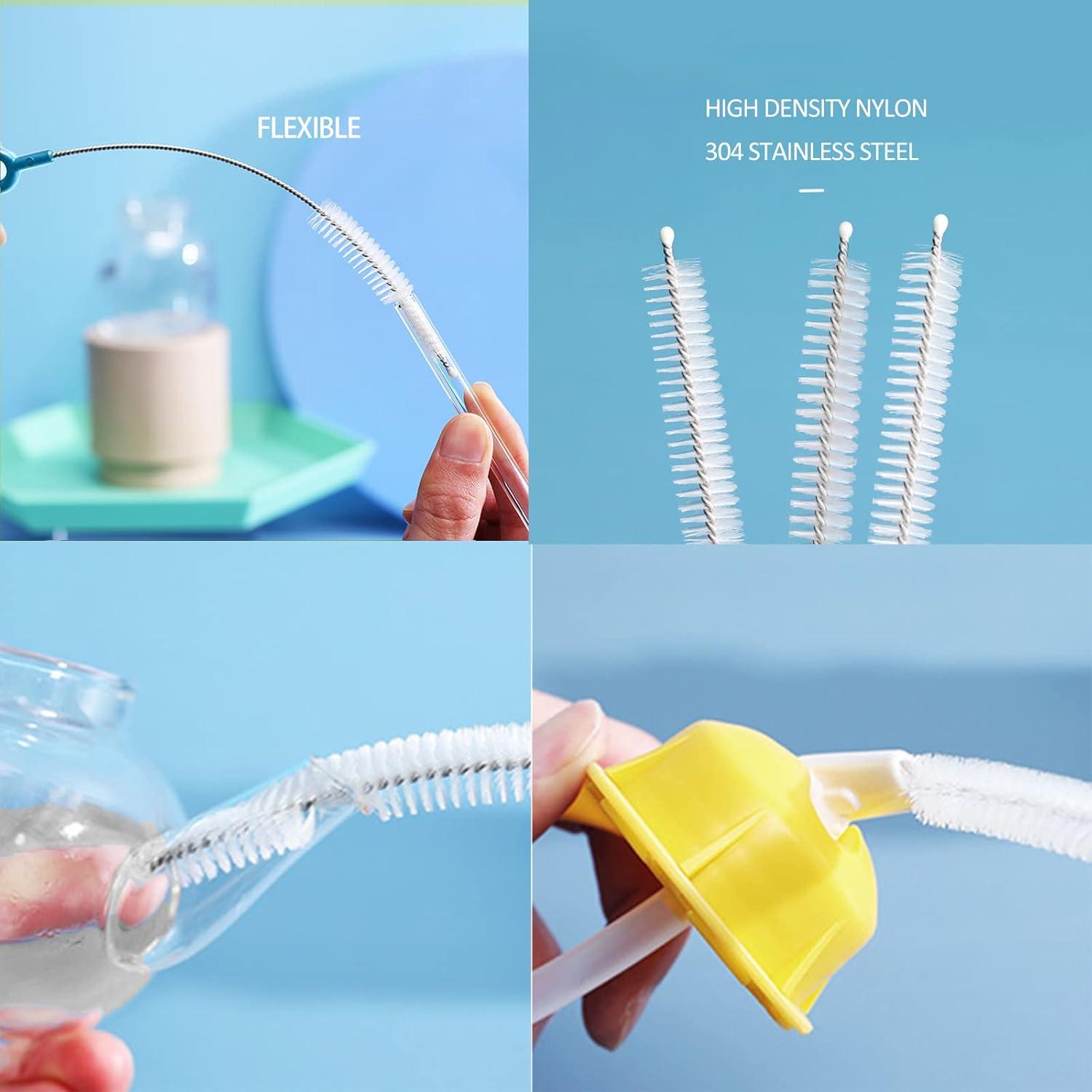 Juego de cepillos limpiadores de botellas Meritpick 3 en 1 Azul