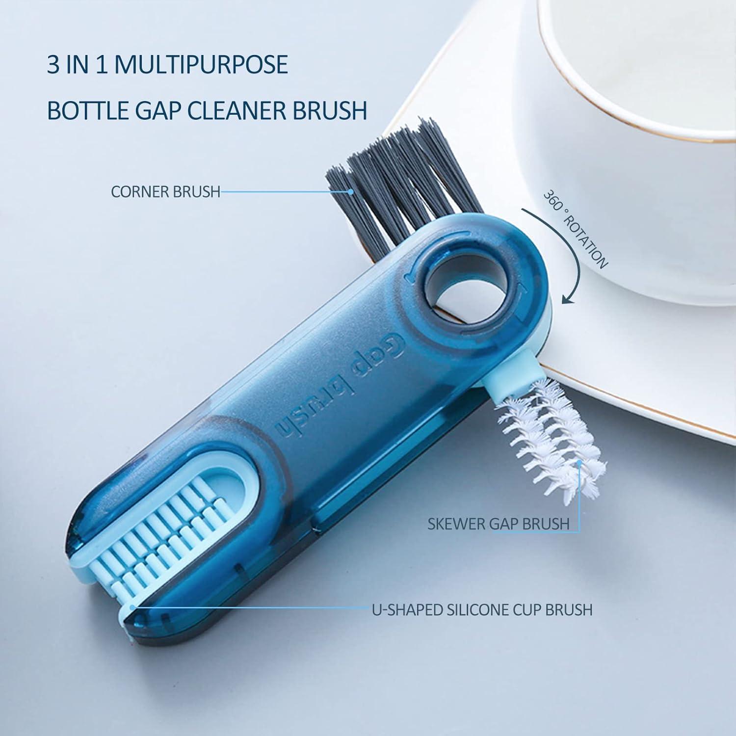 Juego de cepillos limpiadores de botellas Meritpick 3 en 1 Azul