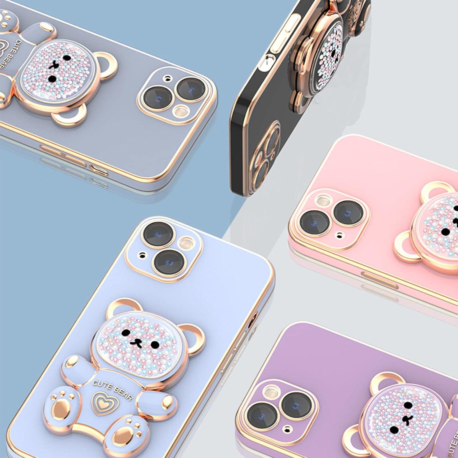 Funda Losin para iPhone 14 Pro Max con Soporte Oso Negro