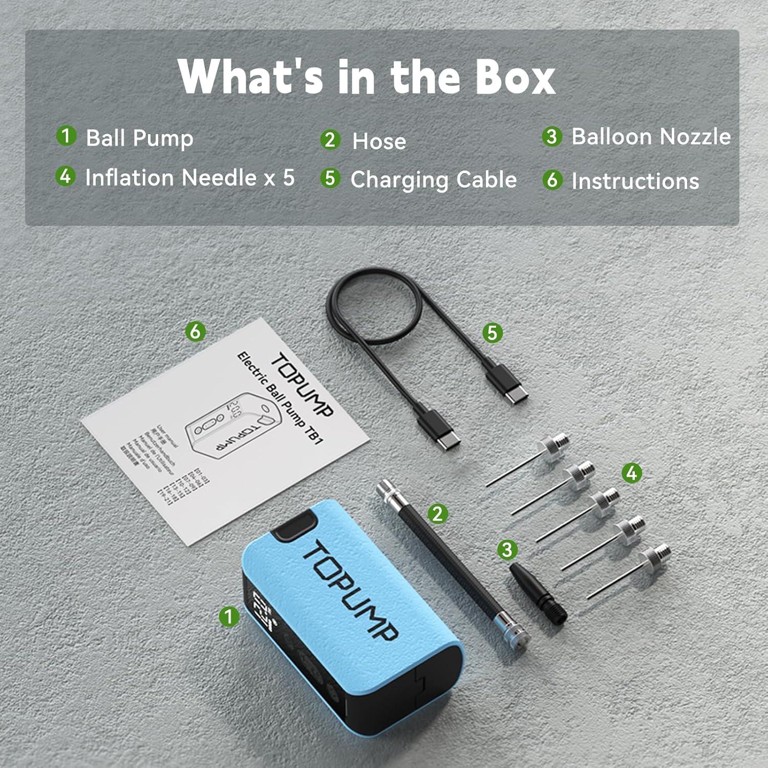 Bomba de Pelotas Eléctrica TOPUMP TB1 20 PSI Portátil