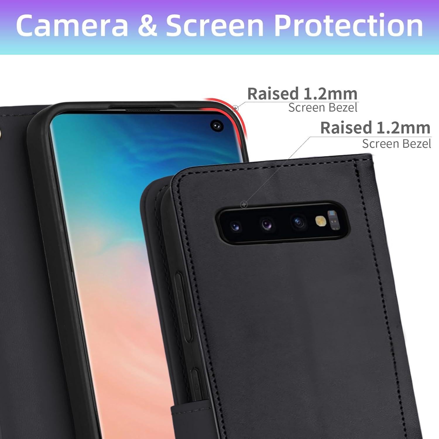 Funda billetera Furiet para Samsung Galaxy S10 - Negro, PU
