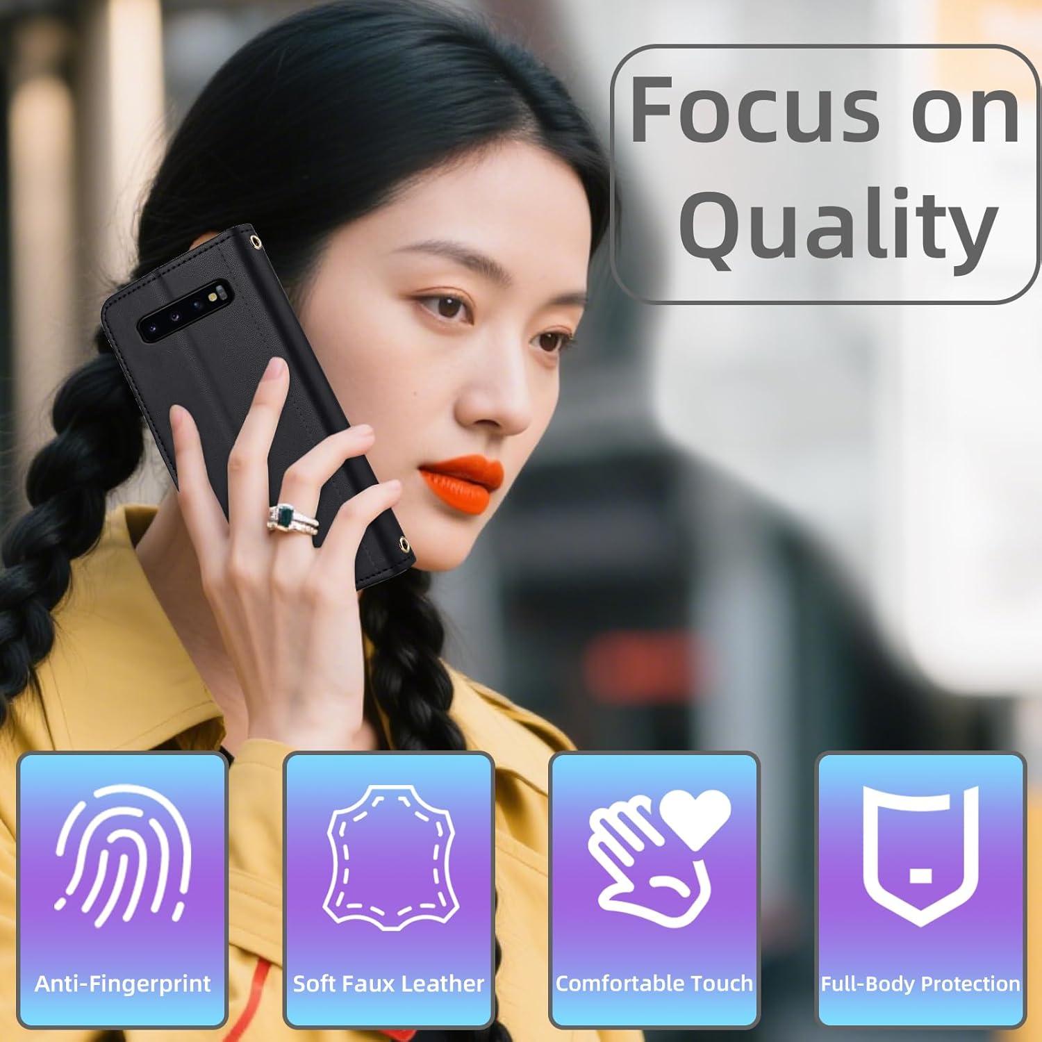 Funda billetera Furiet para Samsung Galaxy S10 - Negro, PU