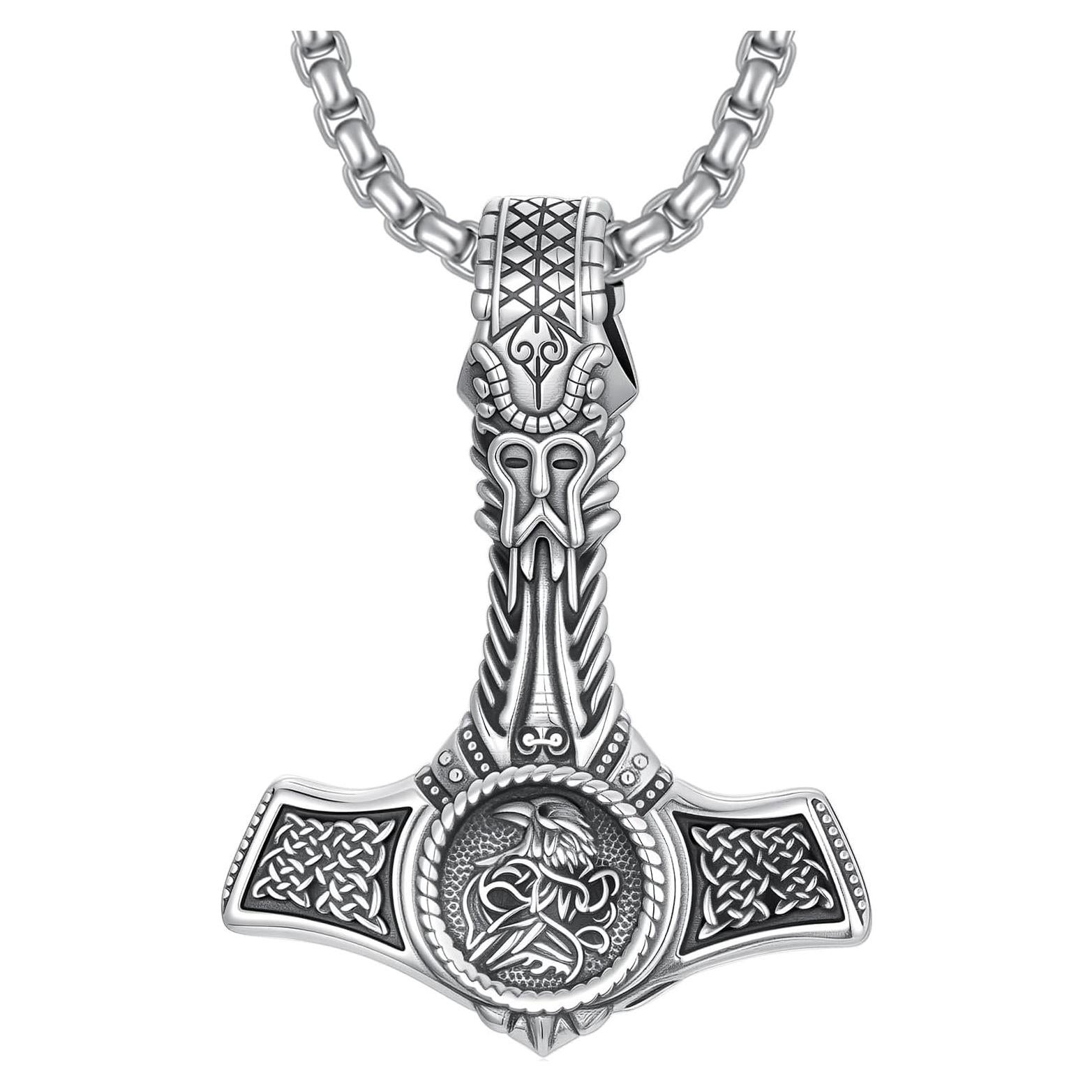 Collar Martillo de Thor PROESS Plata Esterlina Mjolnir 55.88cm