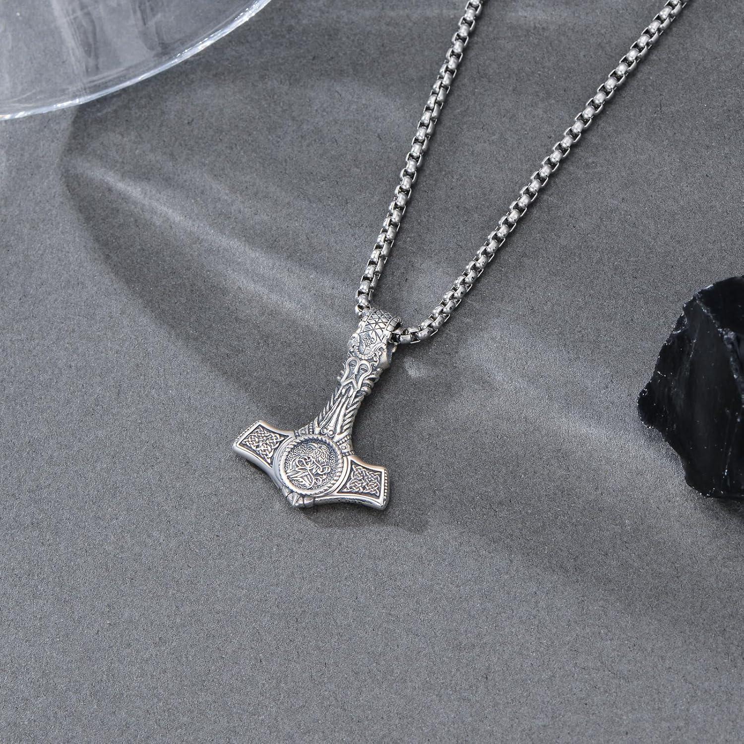 Collar Martillo de Thor PROESS Plata Esterlina Mjolnir 55.88cm