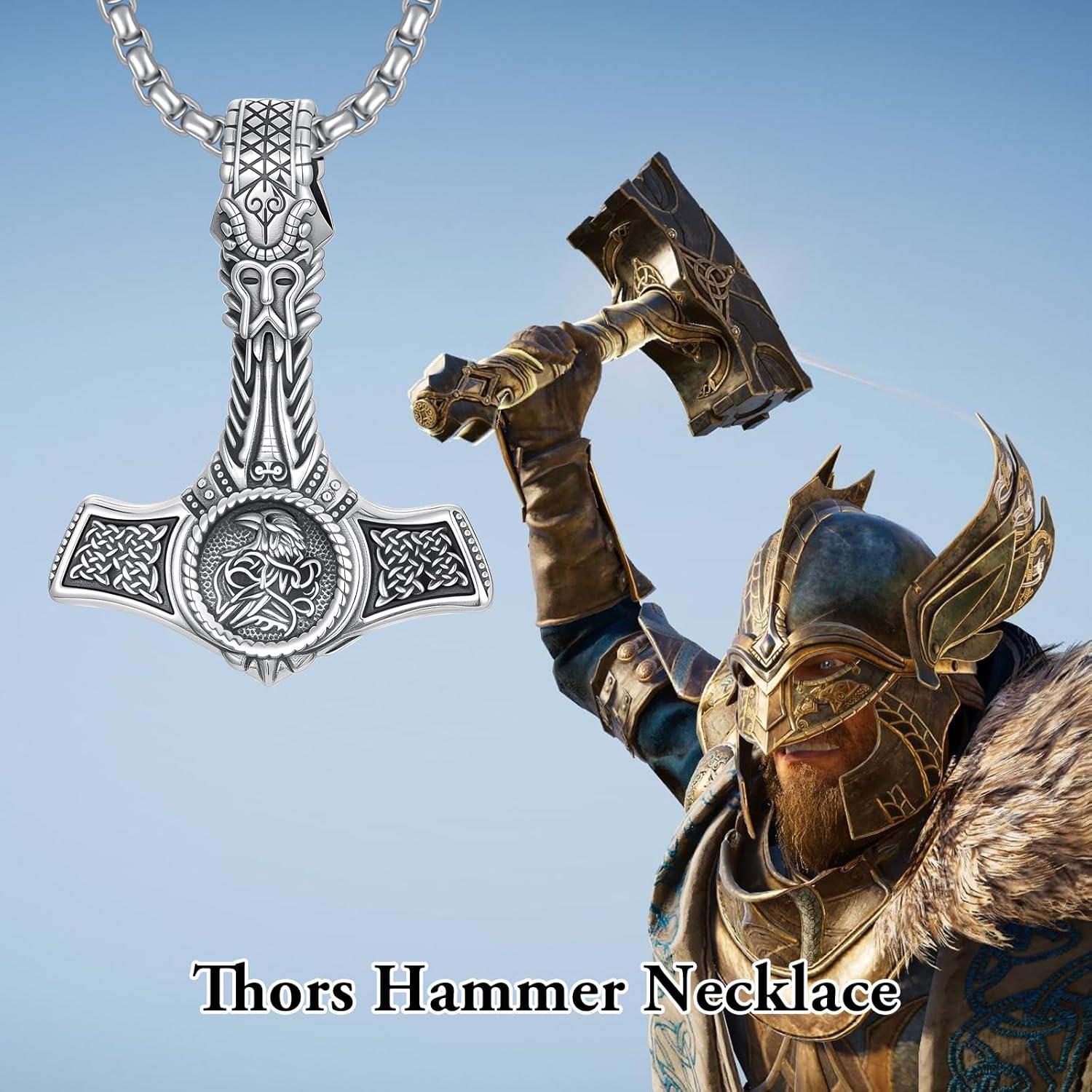 Collar Martillo de Thor PROESS Plata Esterlina Mjolnir 55.88cm