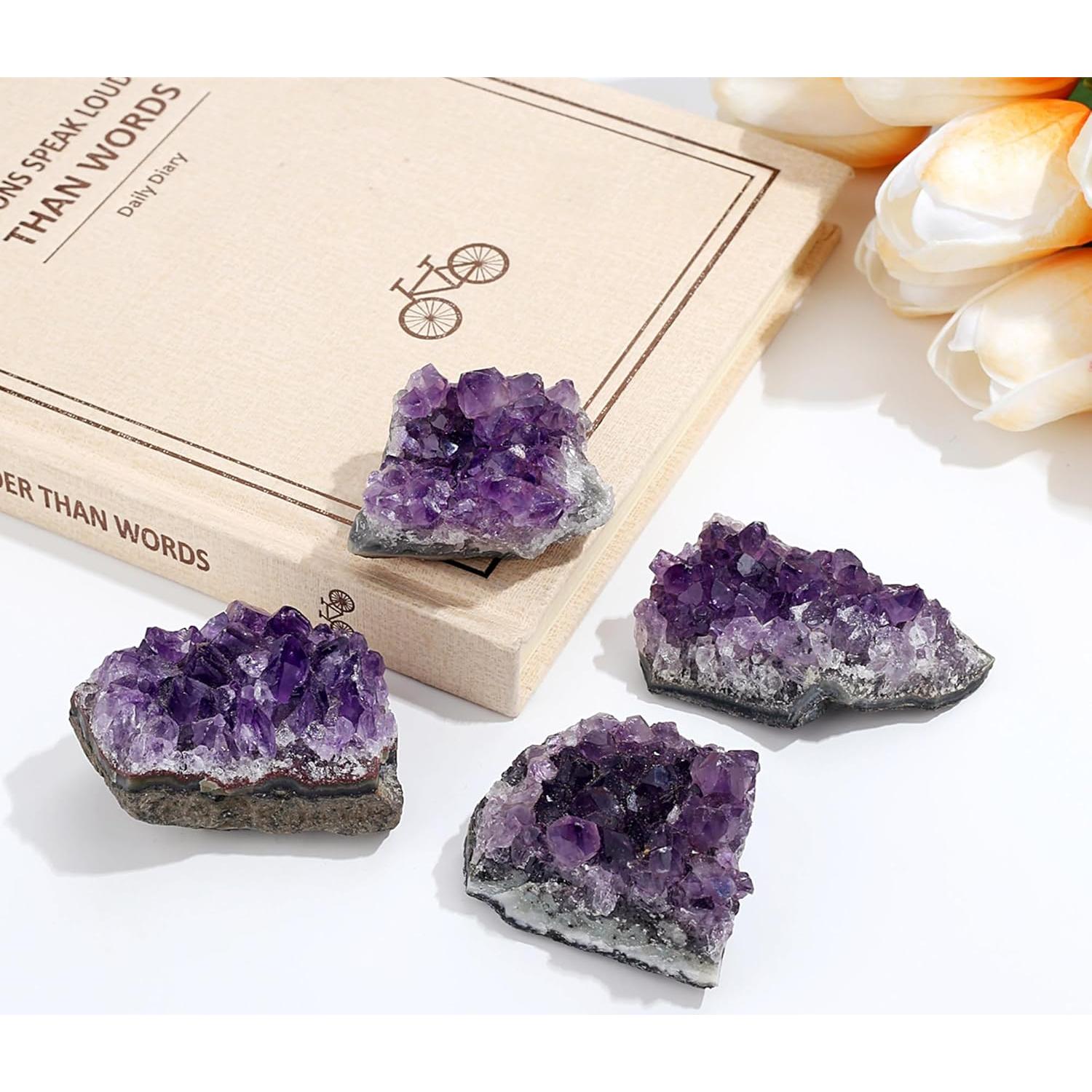 Grupo de Geodas de Cristal Amatista ZHIYUXI 50-70g