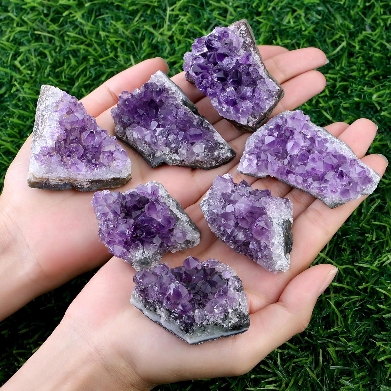 Grupo de Geodas de Cristal Amatista ZHIYUXI 50-70g