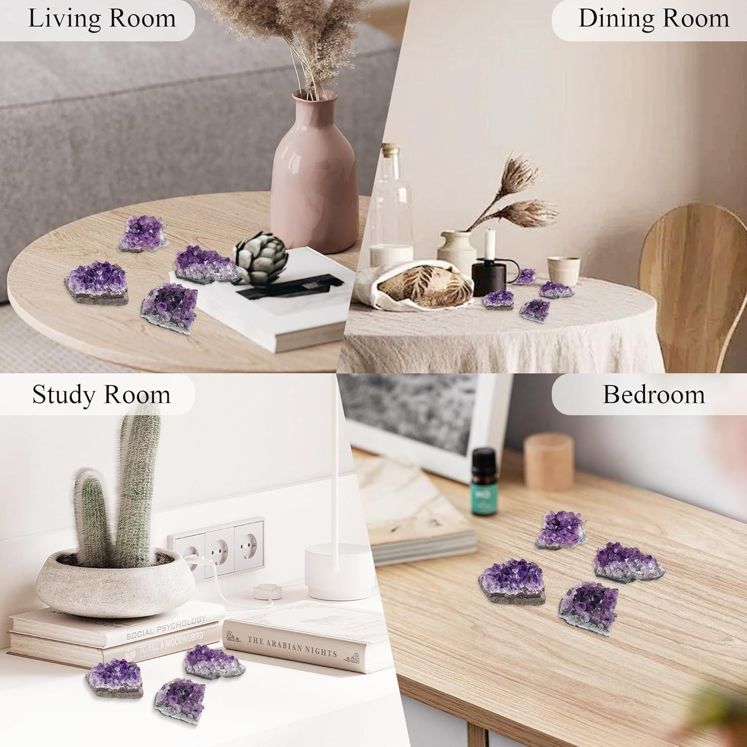 Grupo de Geodas de Cristal Amatista ZHIYUXI 50-70g