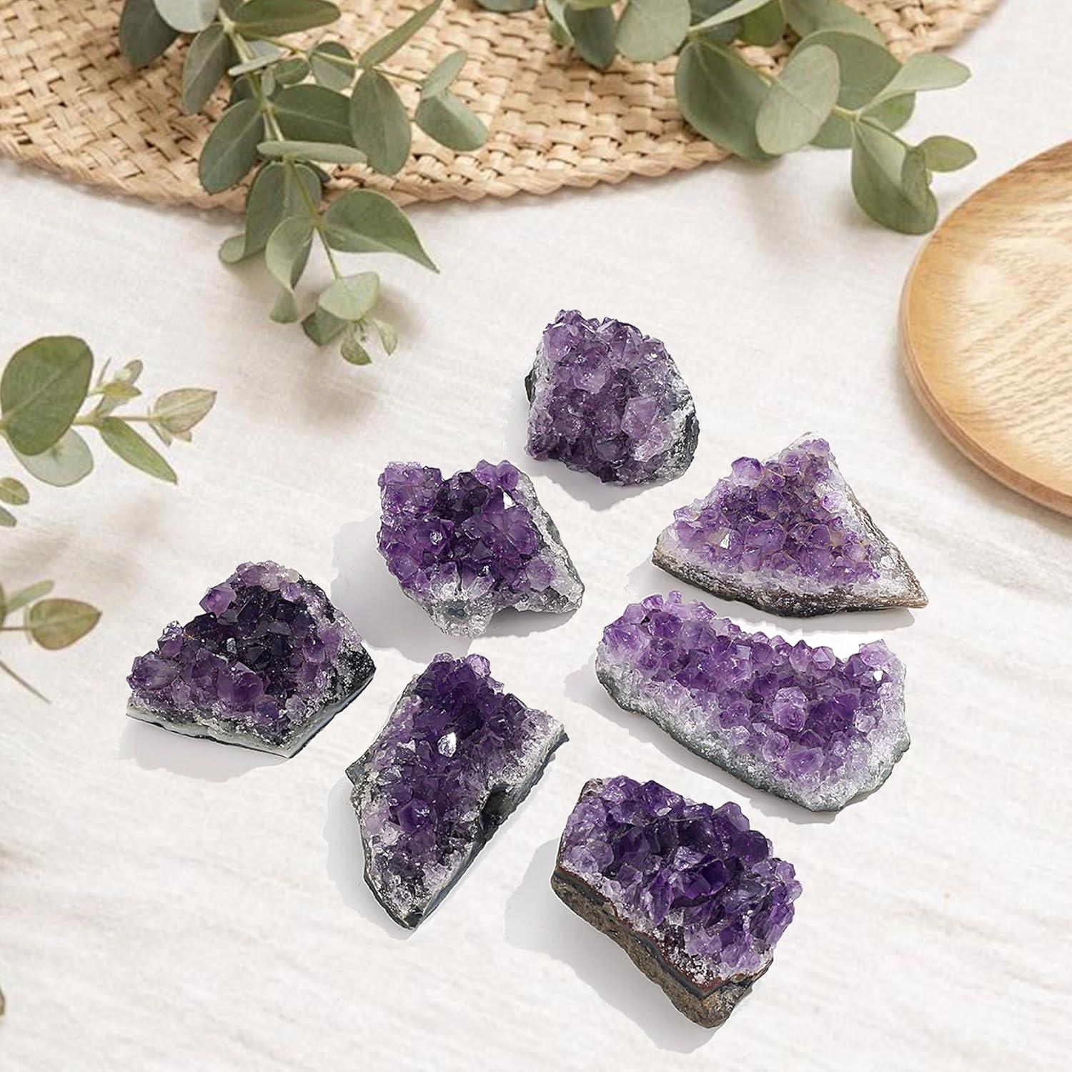 Grupo de Geodas de Cristal Amatista ZHIYUXI 50-70g