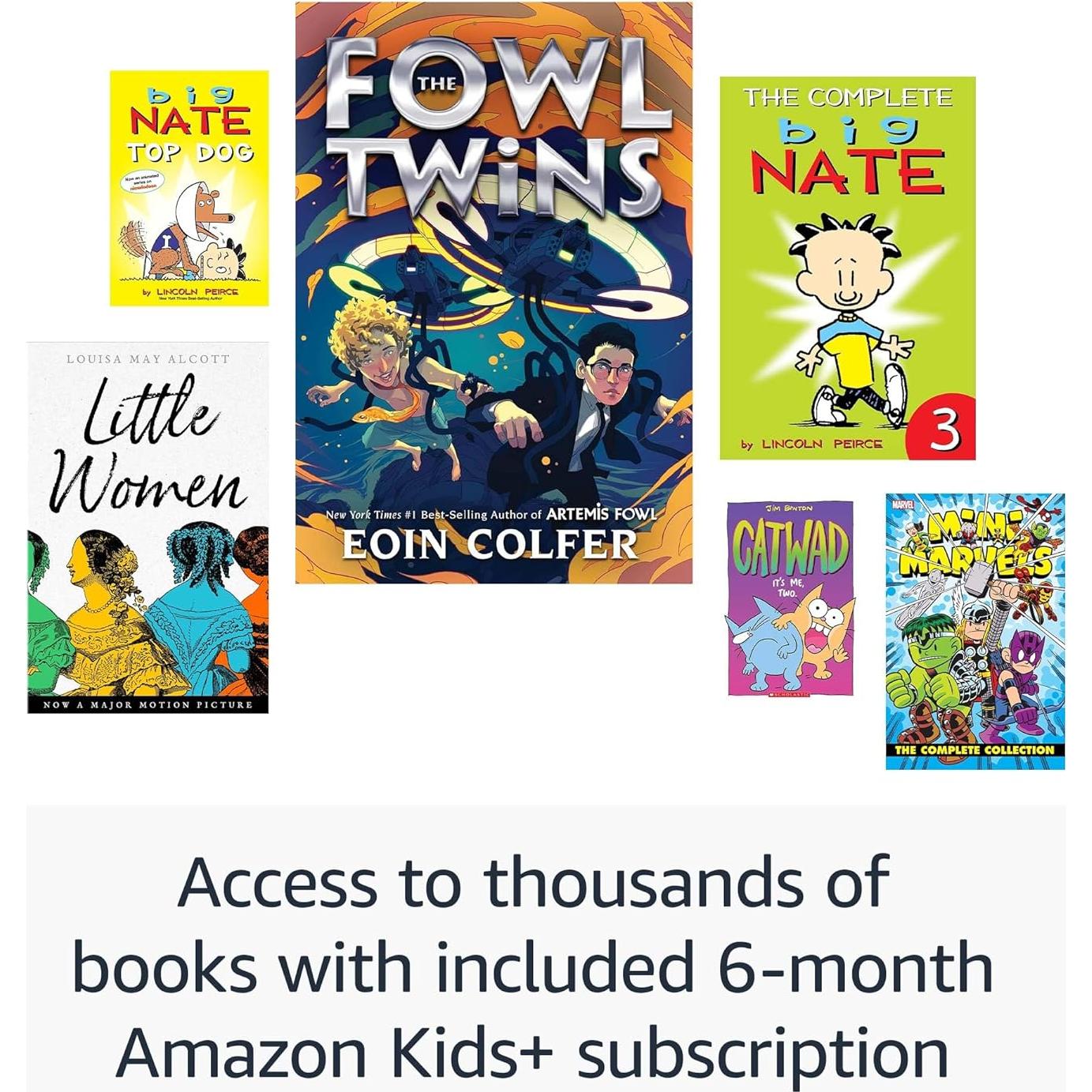 Amazon Kindle Kids 16GB (newest model) - If it breaks, we will replace it, includes ad-free books and cover, with glare-free display, faster page turns - Space Whale