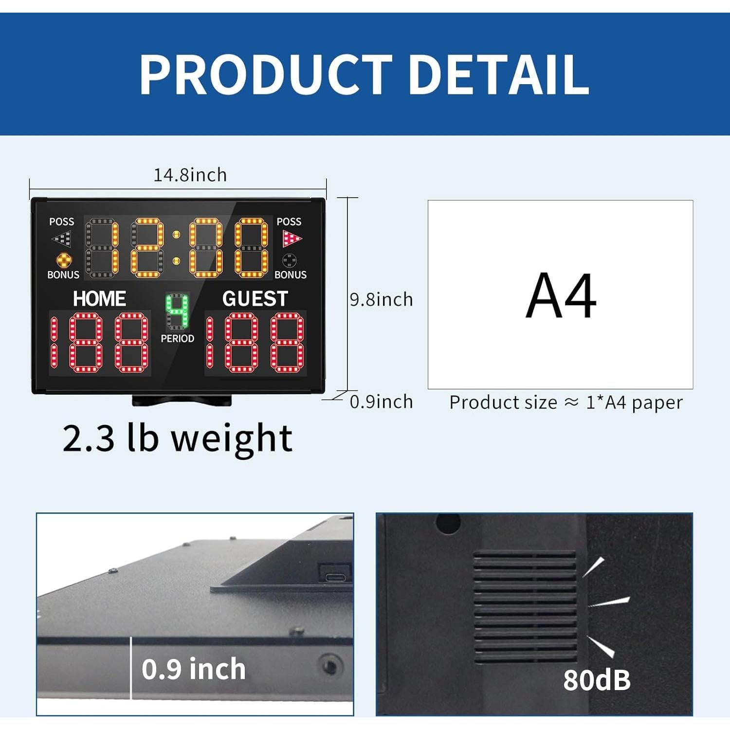 Marcador Electrónico LUCKY TIME 38.1x25.4cm con Control Remoto