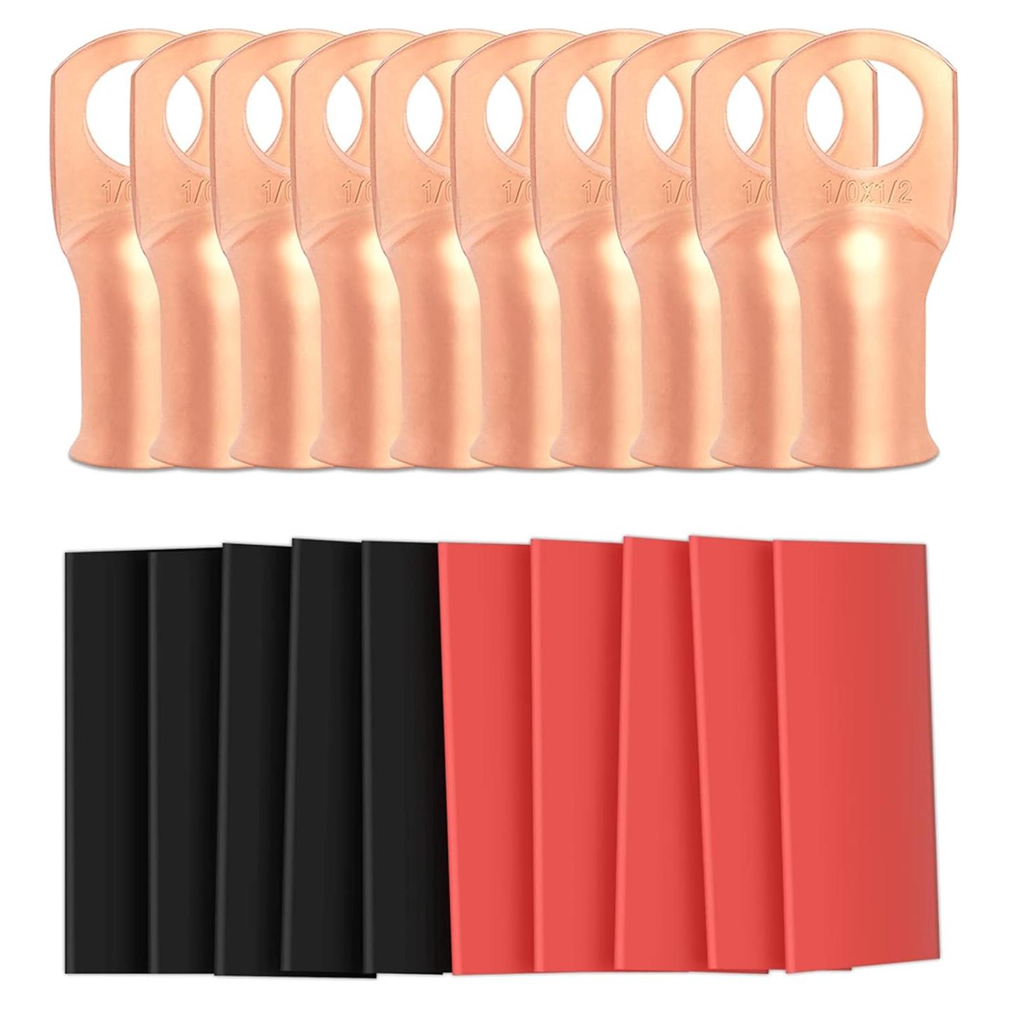 10 Conectores de Terminales de Anillo Sanuke 1/0 AWG Cobre