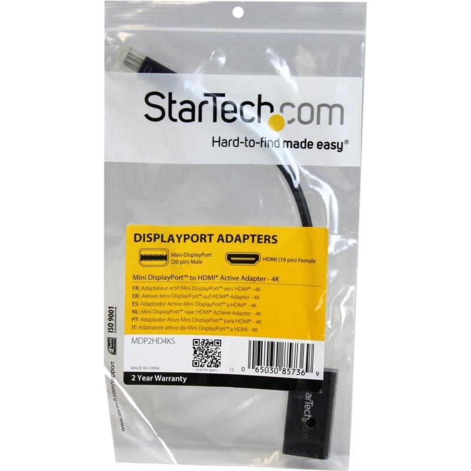 Adaptador Mini DisplayPort a HDMI 4K StarTech MDP2HD4KS