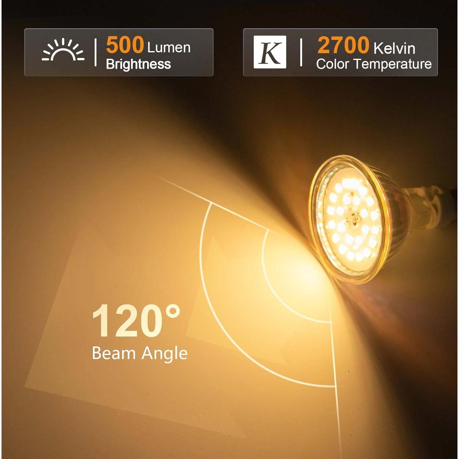 Bombilla LED DiCUNO GU5.3 12V 5W Blanco Cálido 2700K Paquete de 6