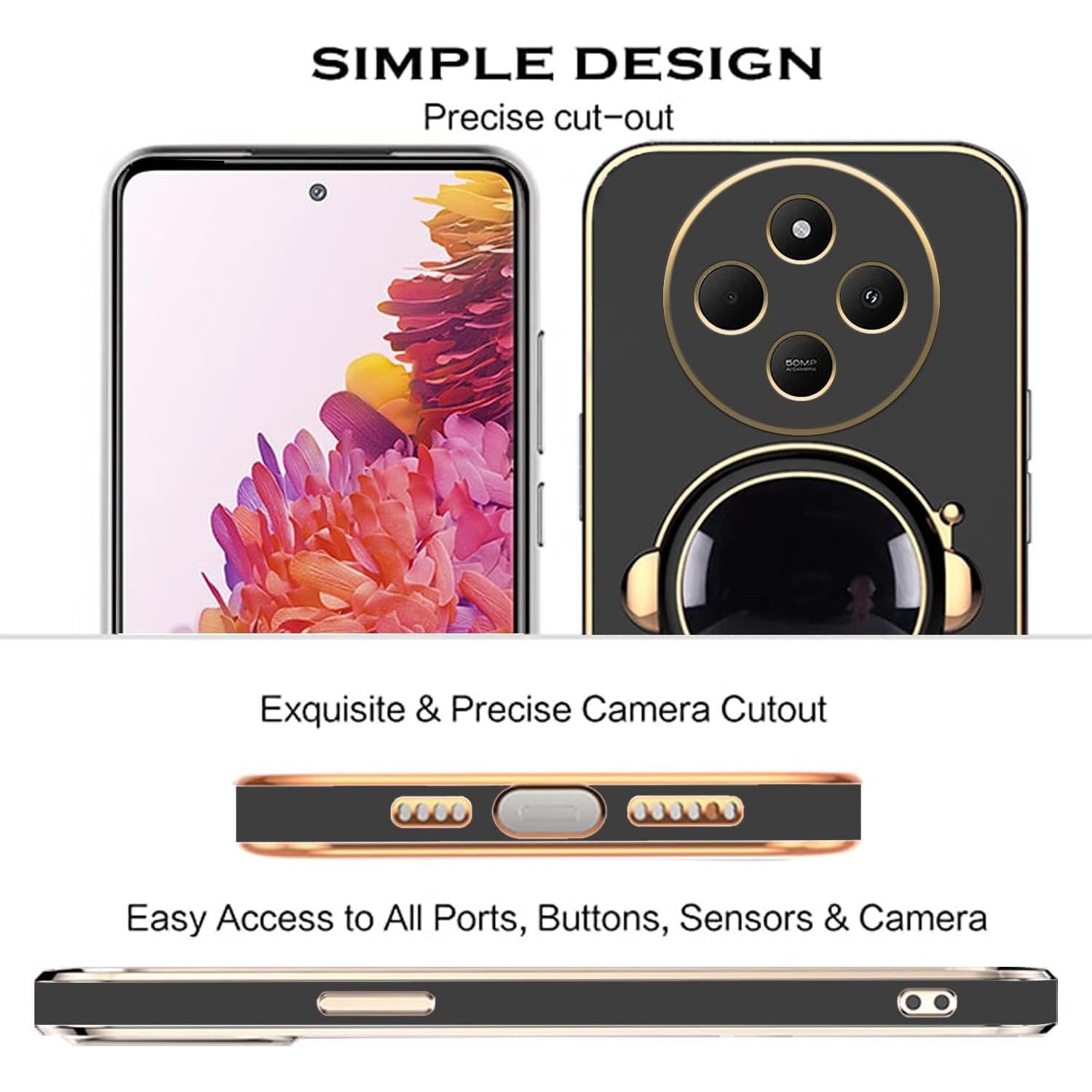 Funda de Silicona para Vivo X200 con Soporte Oculto - Negro