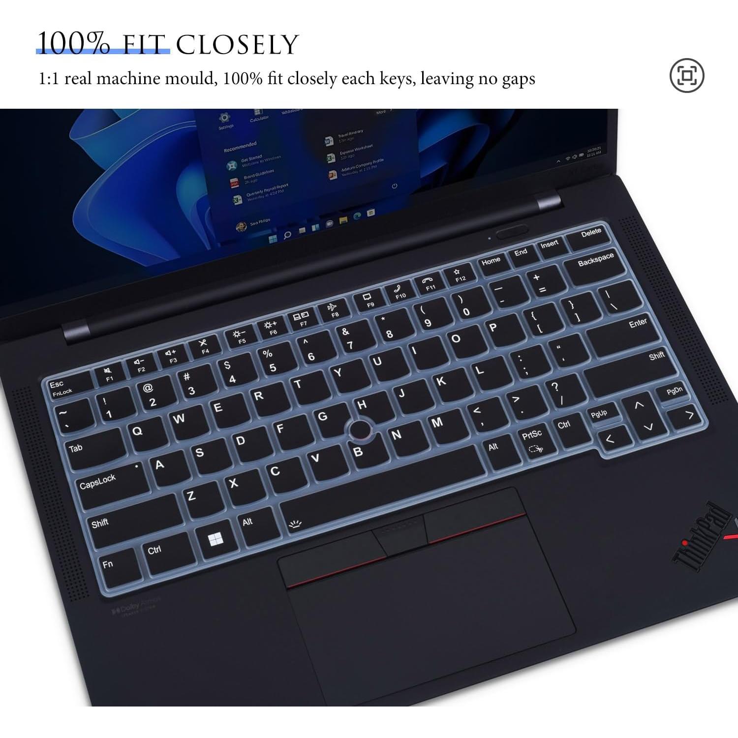 Cubierta de Teclado Silicona Negra para Lenovo ThinkPad 14"