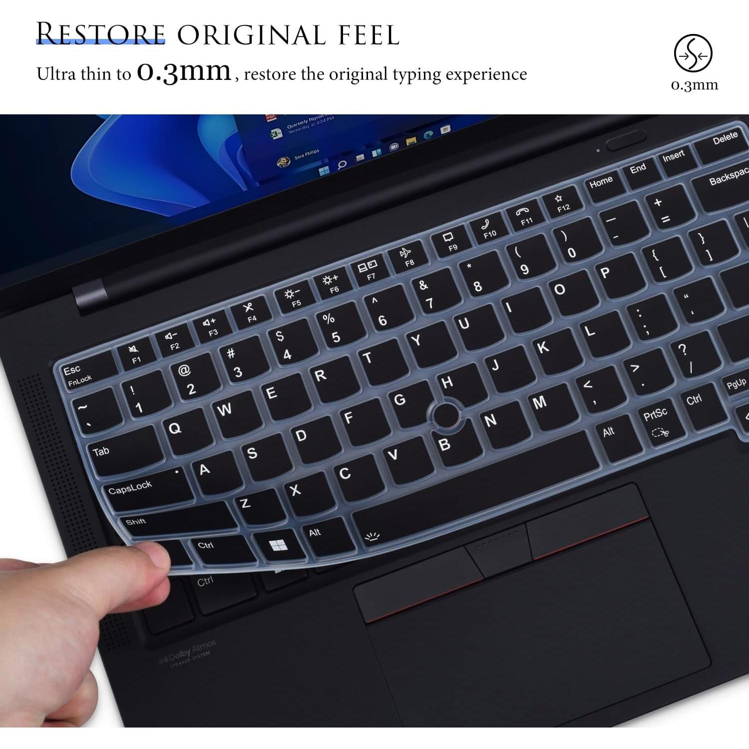 Cubierta de Teclado Silicona Negra para Lenovo ThinkPad 14"