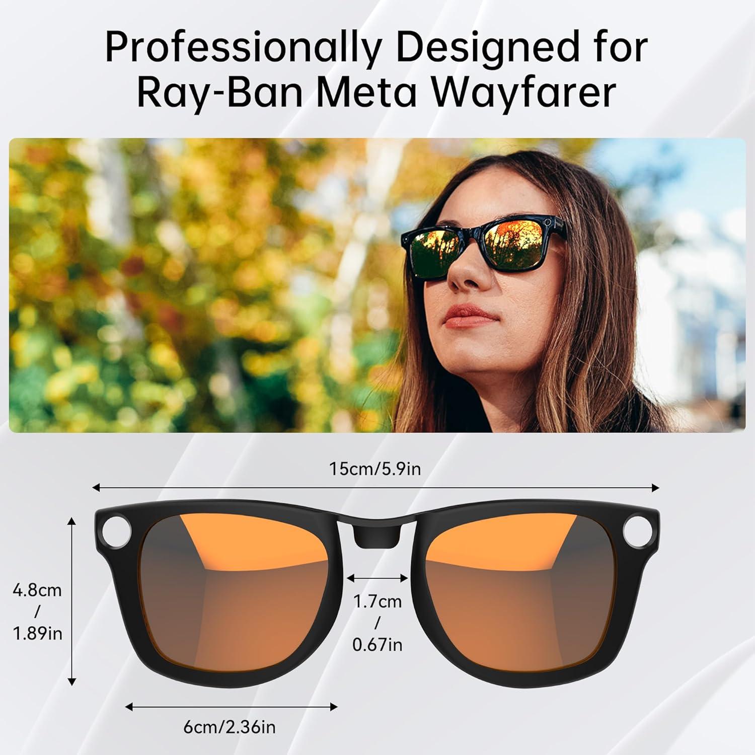 Clip Polarizado 4Pcs RCstyle para Ray-Ban Meta Wayfarer L