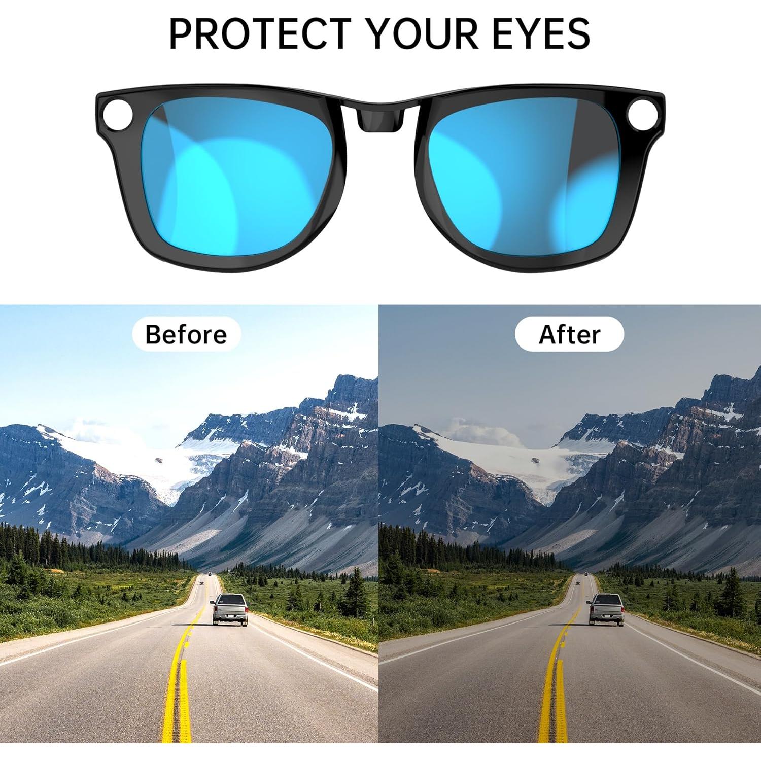 Clip Polarizado 4Pcs RCstyle para Ray-Ban Meta Wayfarer L