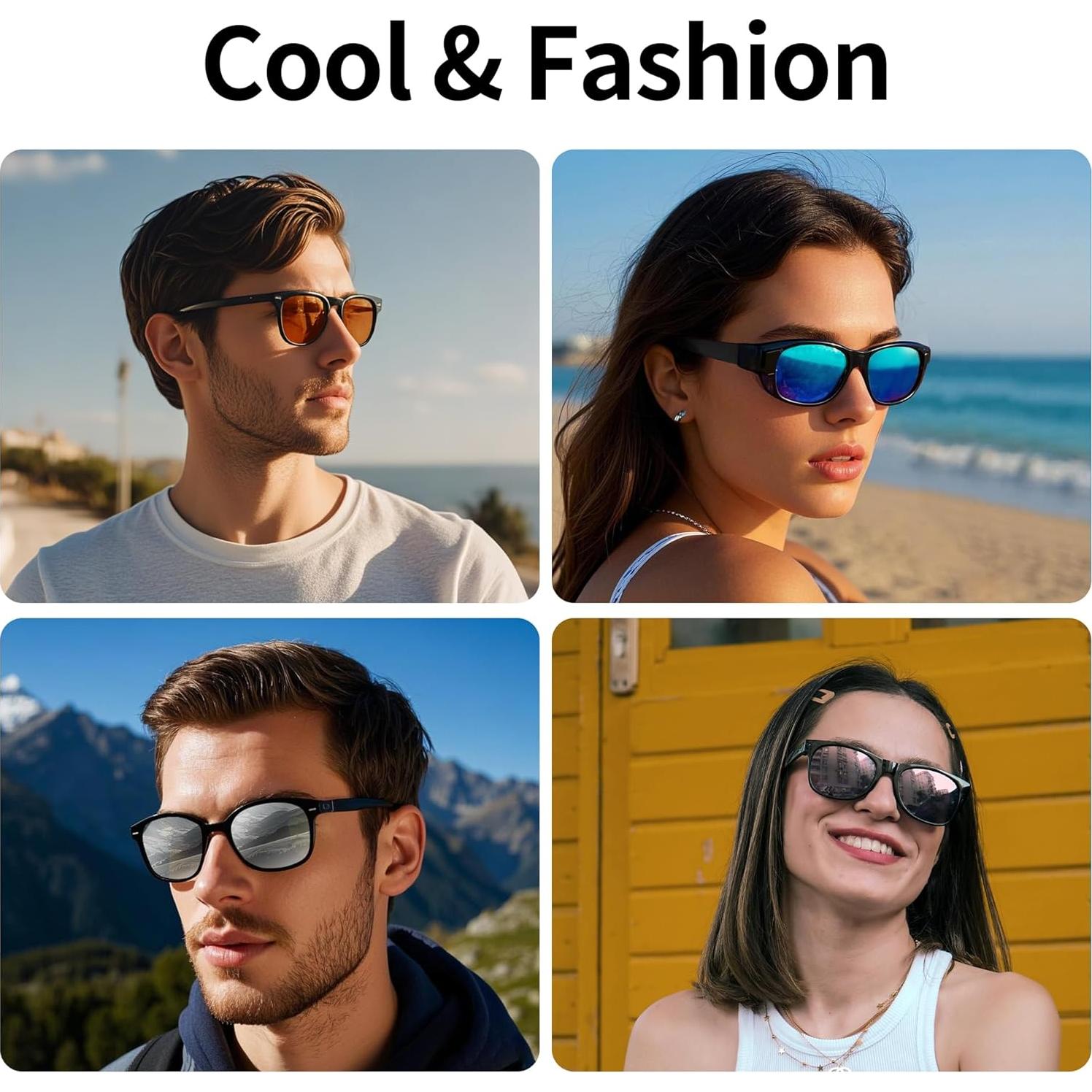 Clip Polarizado 4Pcs RCstyle para Ray-Ban Meta Wayfarer L