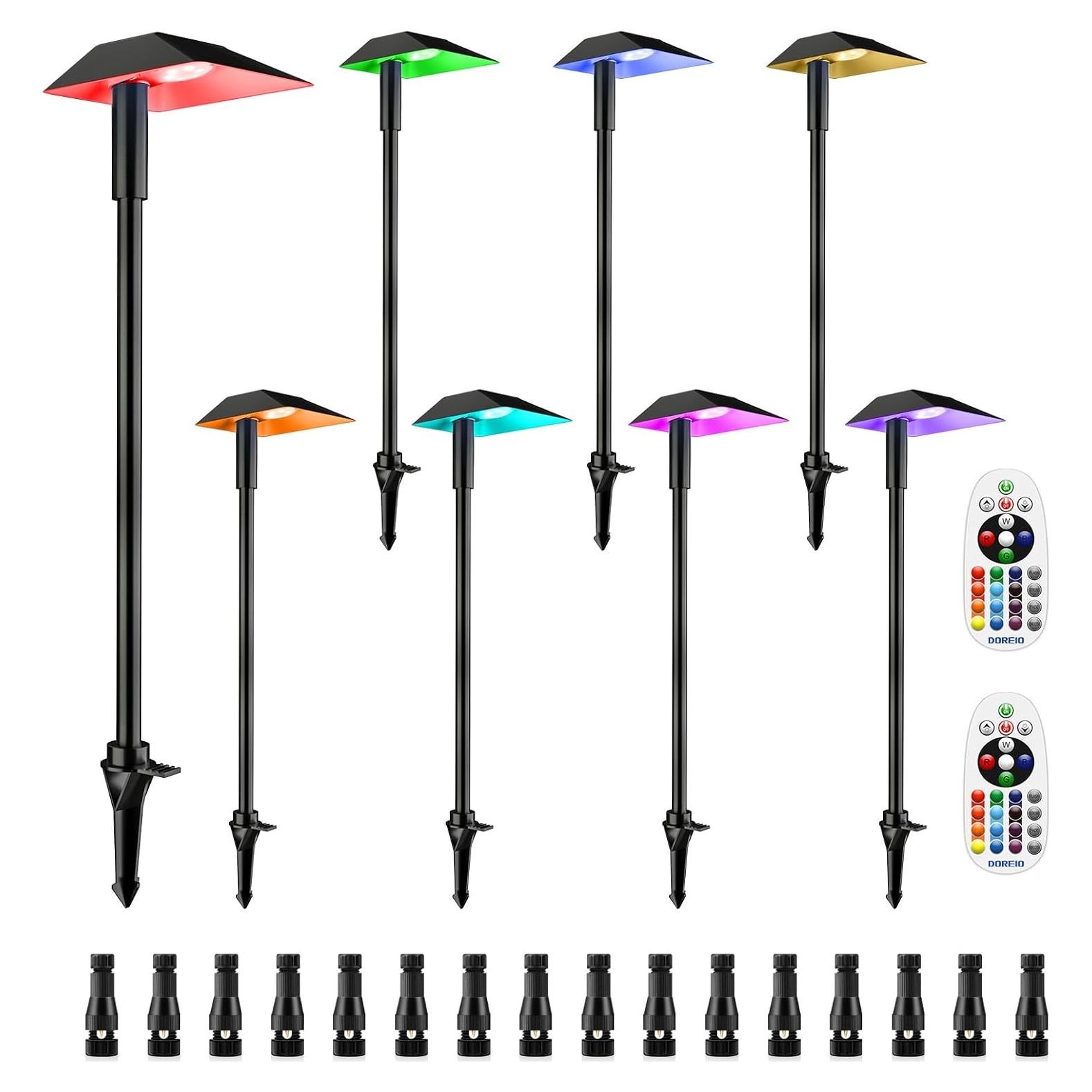 Luces de Camino DOREIO RGBW 5W IP66 8 Paquete para Jardín