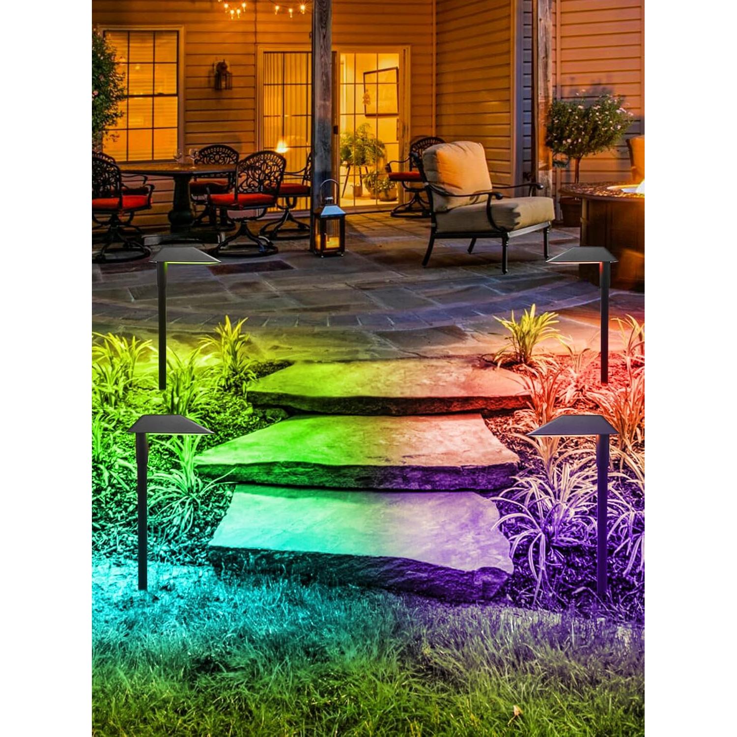 Luces de Camino DOREIO RGBW 5W IP66 8 Paquete para Jardín