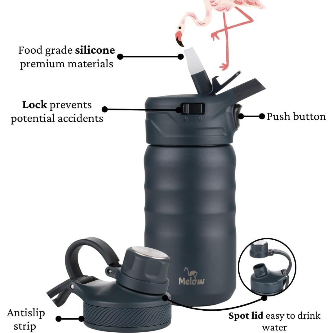 Botella de Agua Melow KidsTumbler 355ml Acero Inoxidable Azul