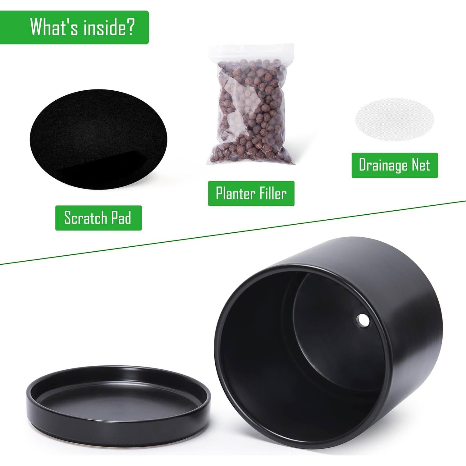 Maceta de Cerámica D'vine Dev 25.4 cm con Plato y Drenaje