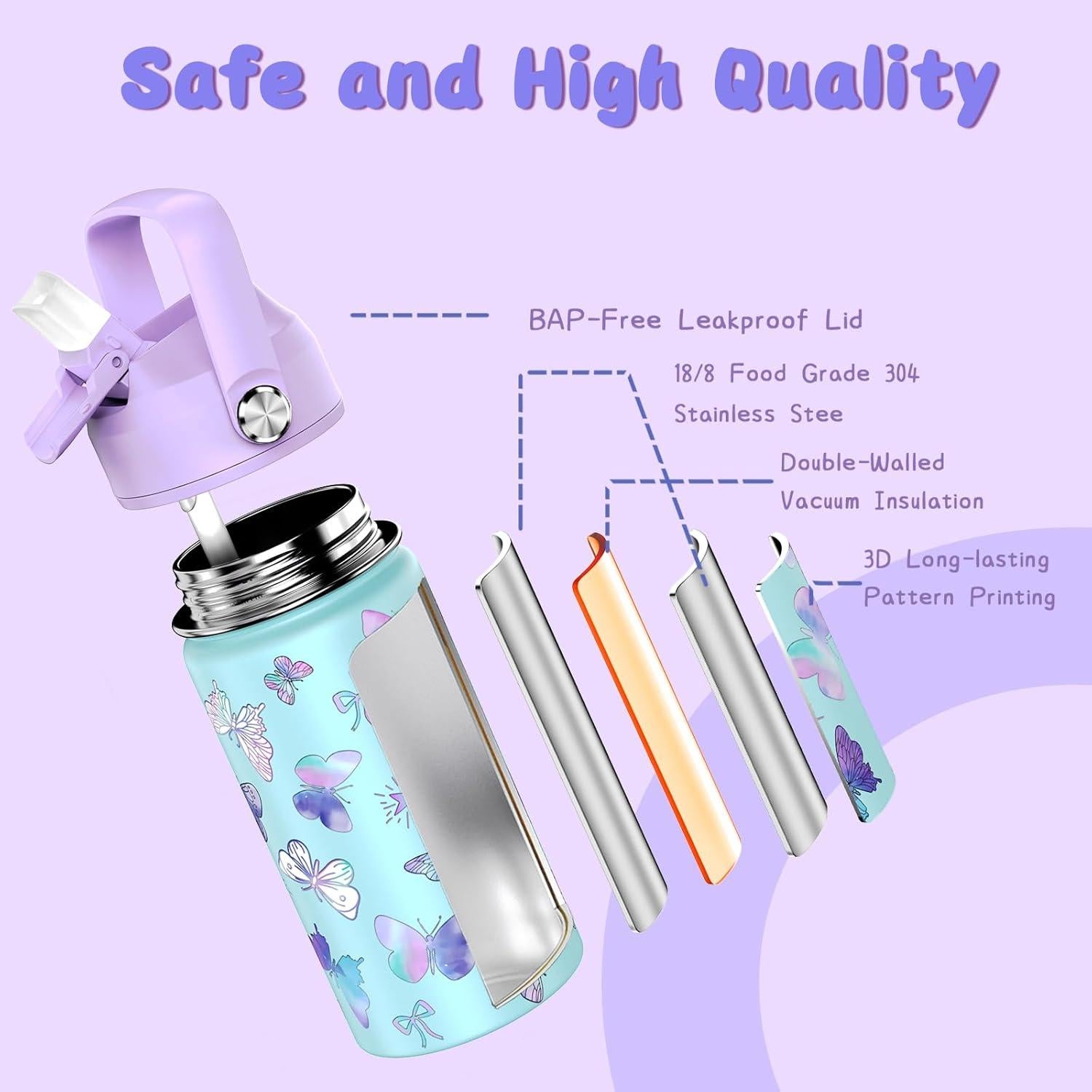 Botella de Agua Aislada ACESAK 14oz Mariposa Doble Pared