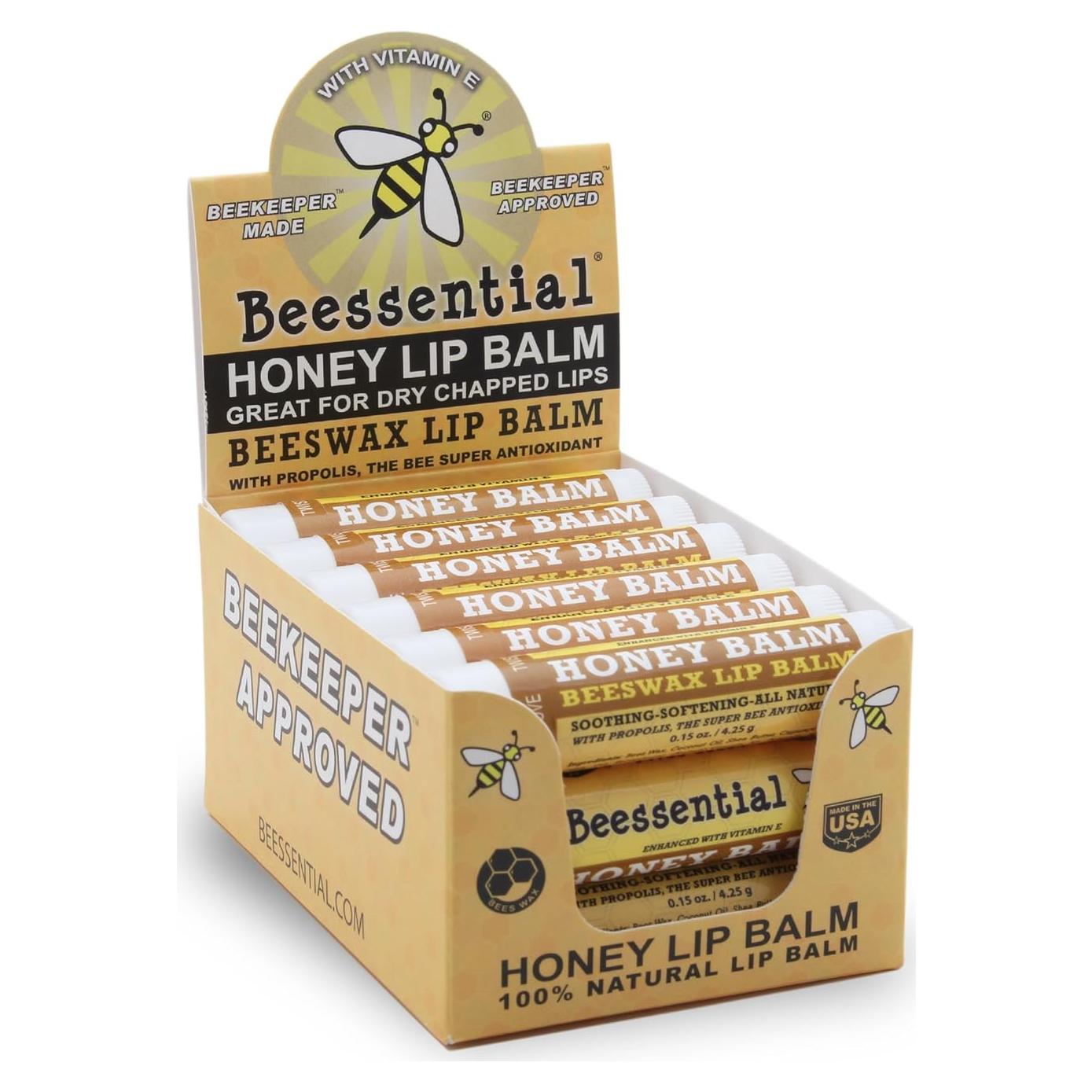 Bálsamo Labial Natural Beessential Miel 18 Unidades 167g