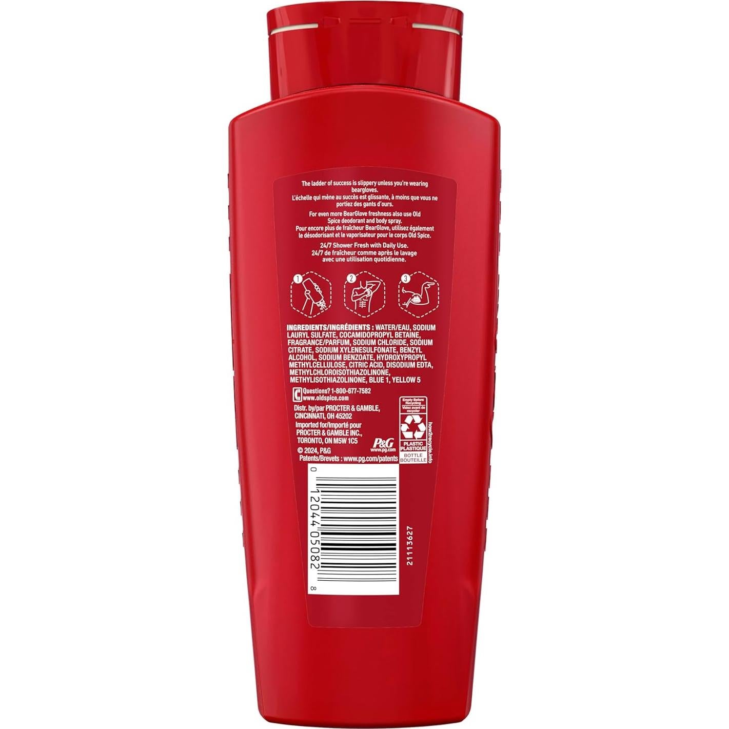 Gel de Ducha Old Spice Bearglove 2-en-1 24 oz x4