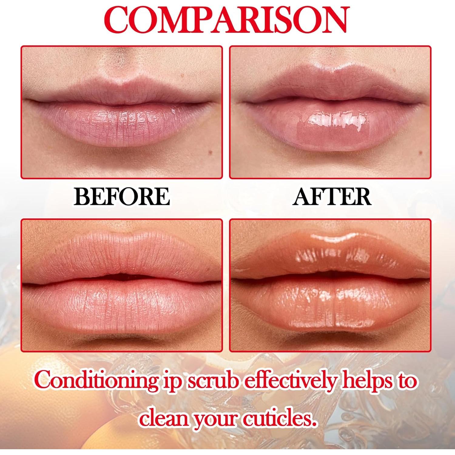 Kit Exfoliación Labial JunKuJK 2 Piezas Fresa Naranja Hidratante