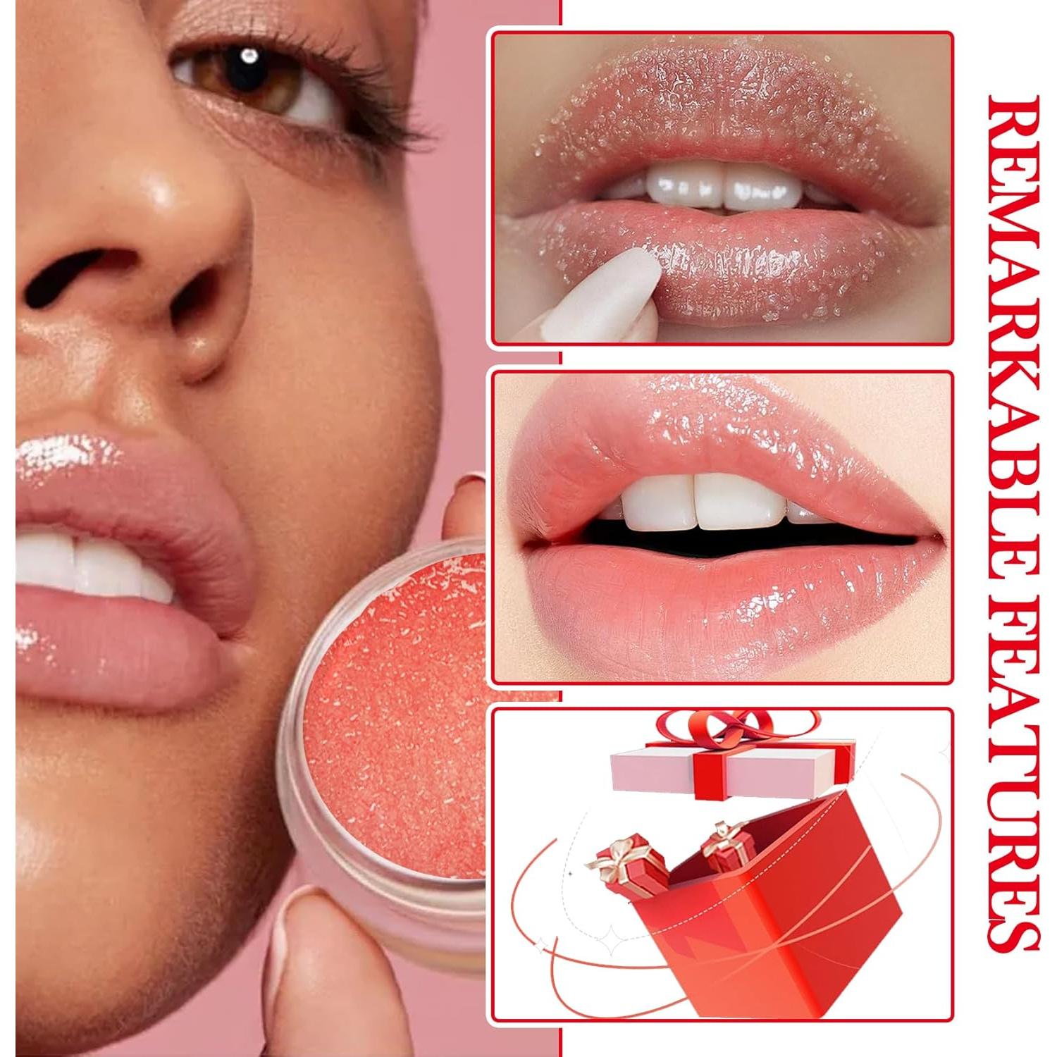 Kit Exfoliación Labial JunKuJK 2 Piezas Fresa Naranja Hidratante