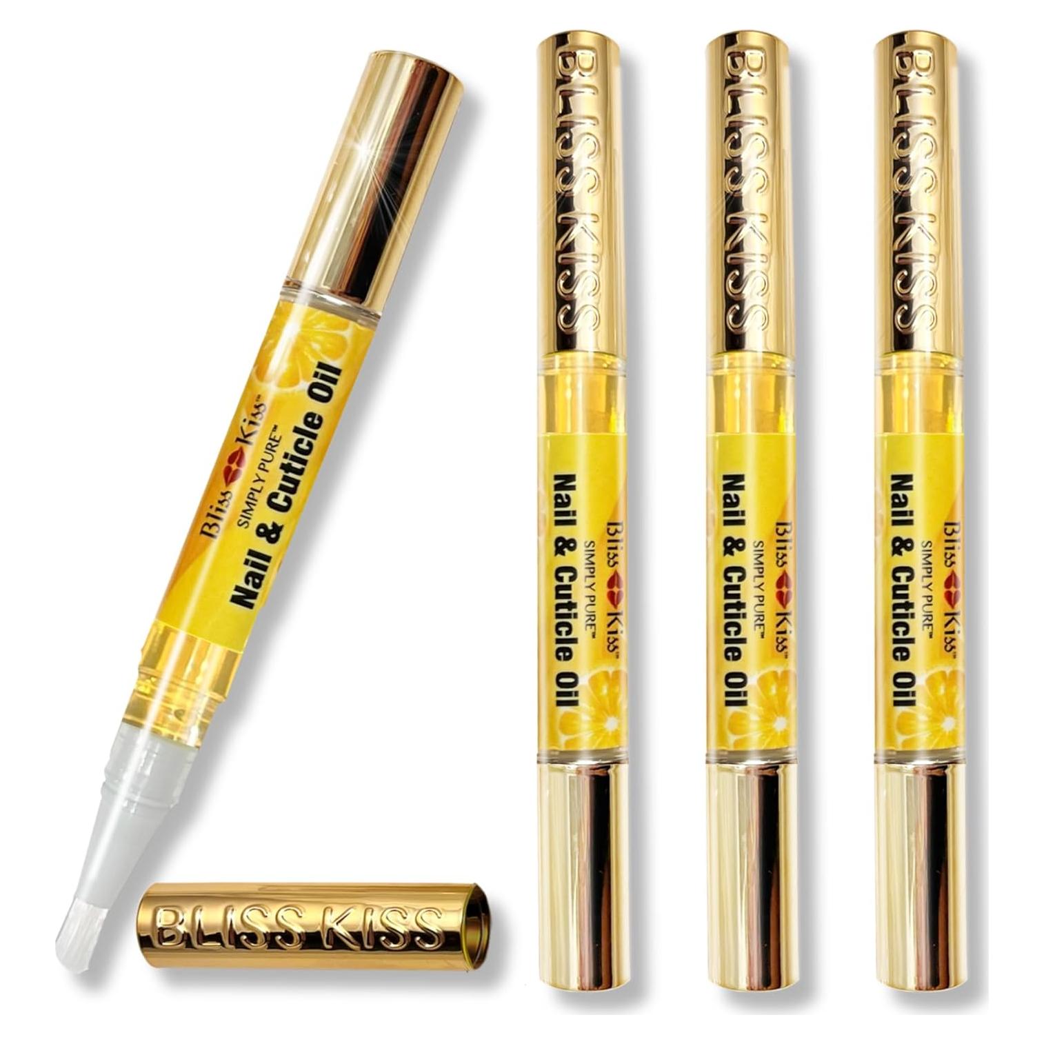 Kit de Cuidado de Uñas Bliss Kiss - 4 Bolígrafos Aceite + Lima Cristal