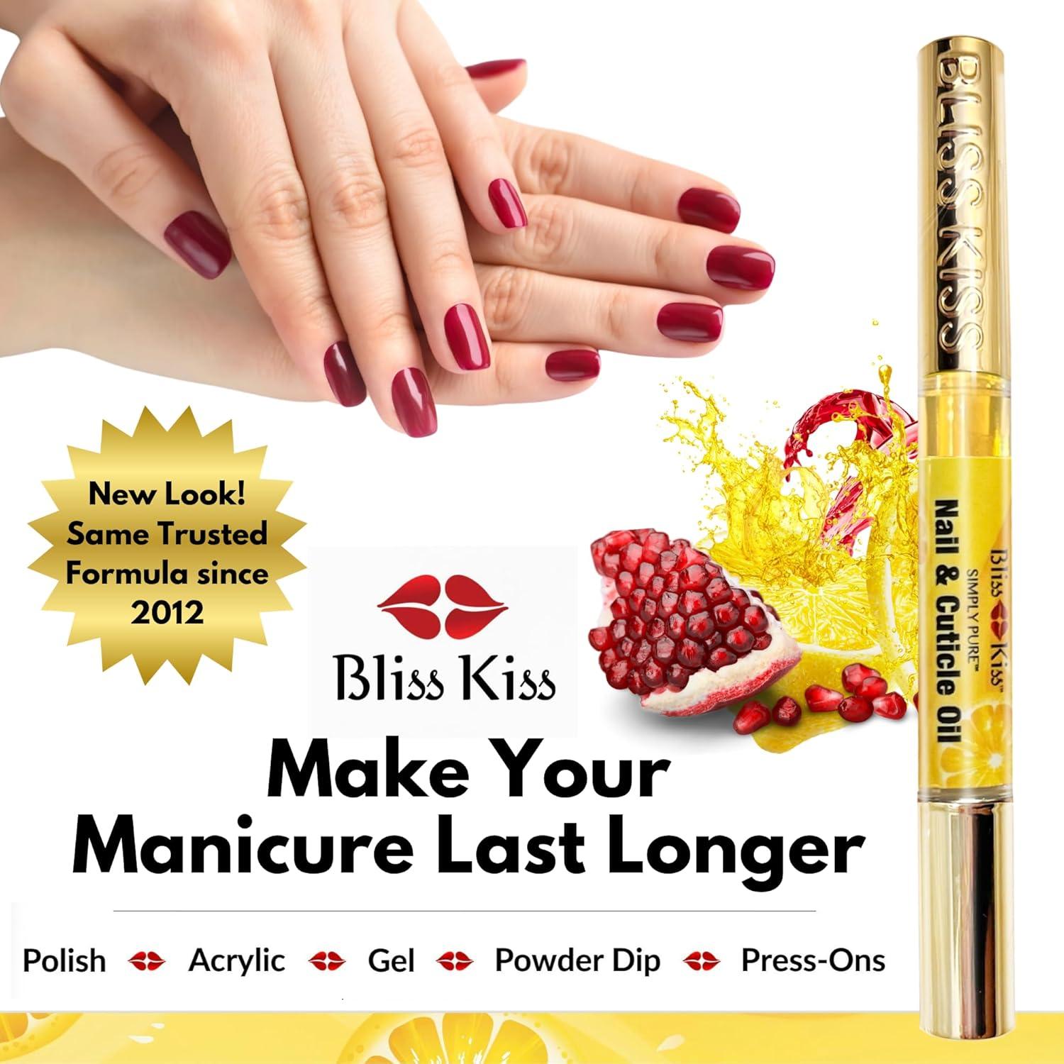 Kit de Cuidado de Uñas Bliss Kiss - 4 Bolígrafos Aceite + Lima Cristal
