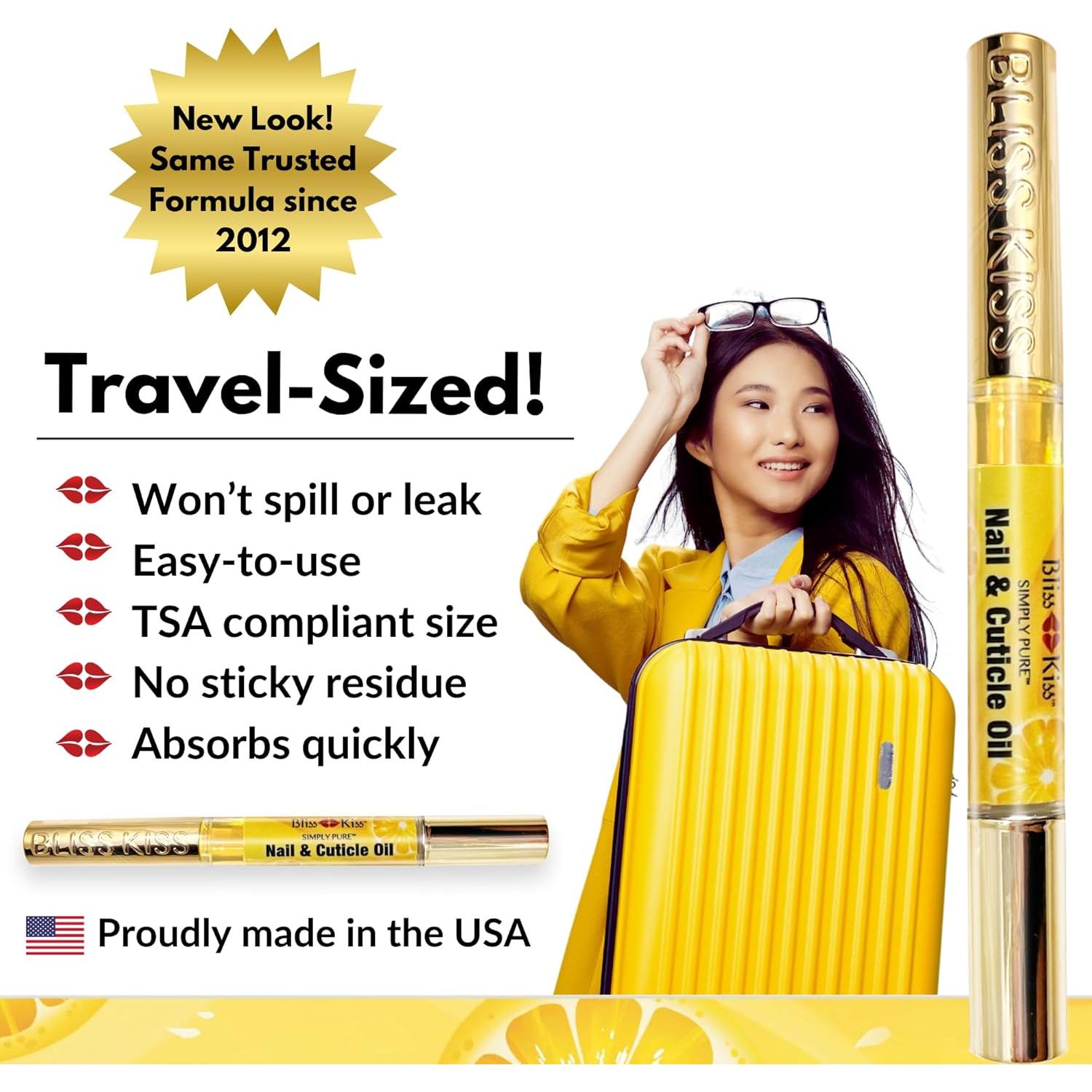 Kit de Cuidado de Uñas Bliss Kiss - 4 Bolígrafos Aceite + Lima Cristal