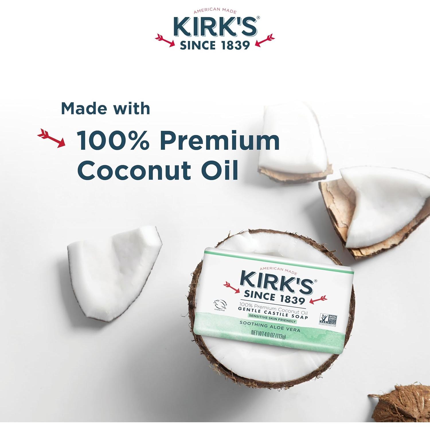 Jabón de Castile Kirk's Natural Coco y Aloe Vera 3x113g