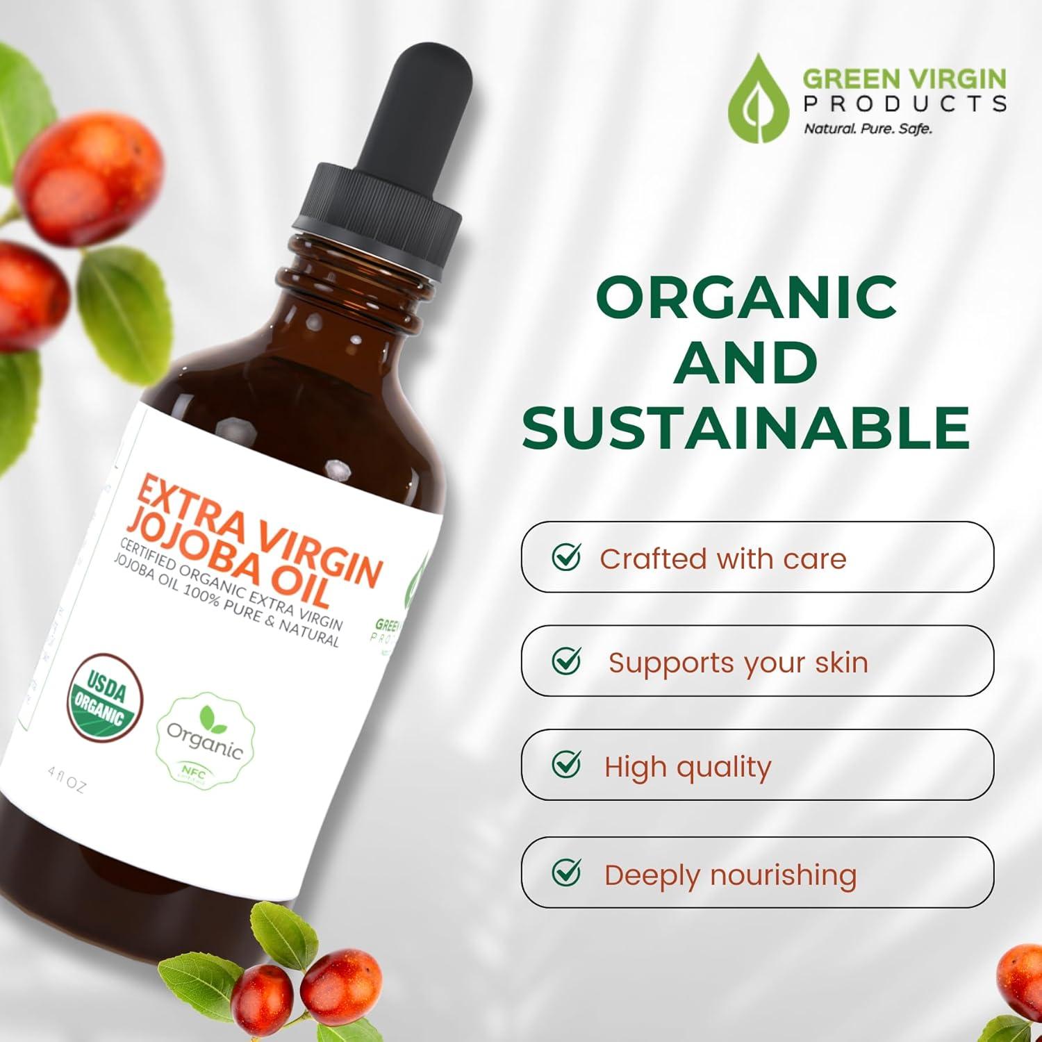 Aceite de Jojoba Orgánico Puro 118 ml - Productos Verdes Vírgenes